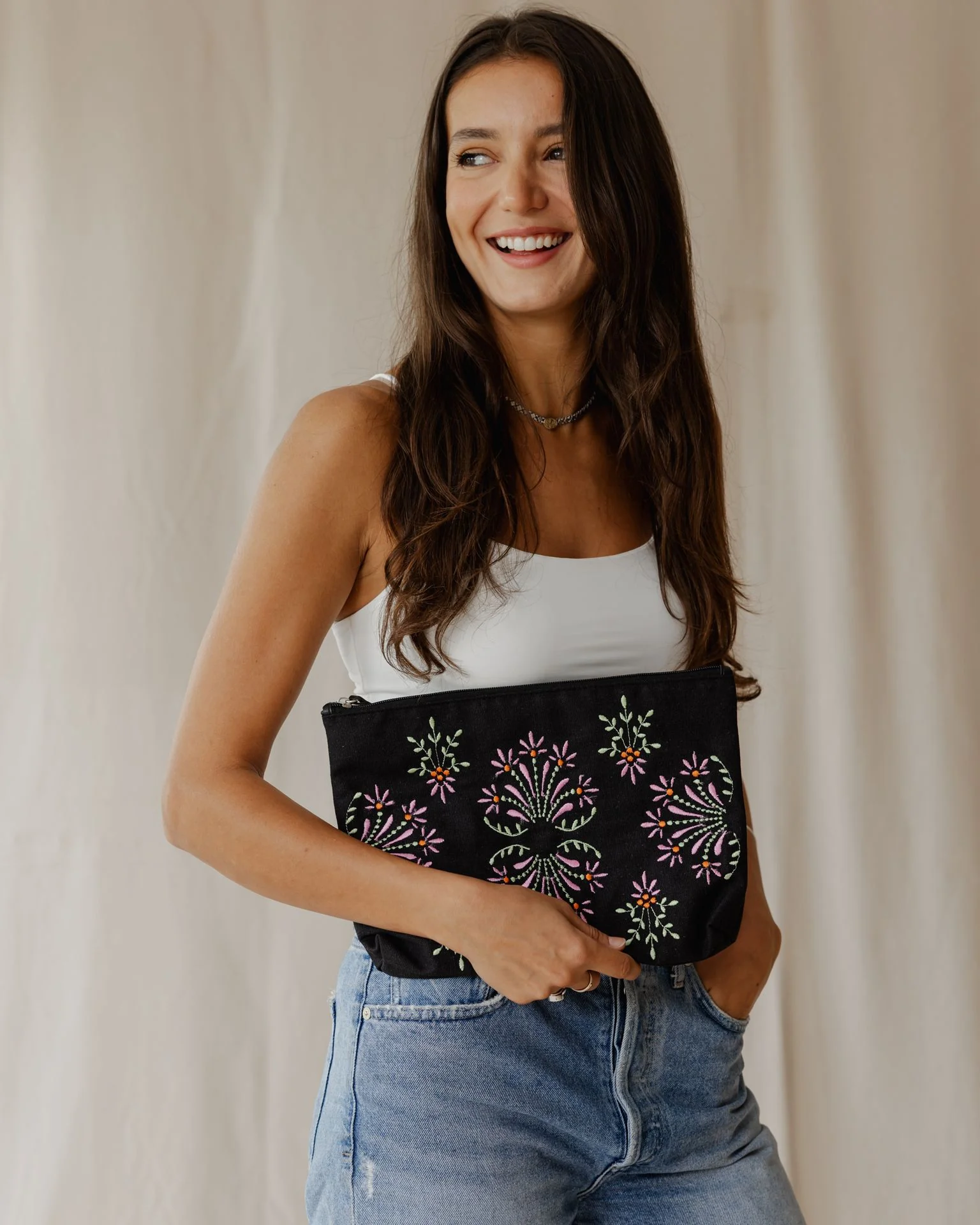 Petal Pop Embroidered Pouch - Image 2