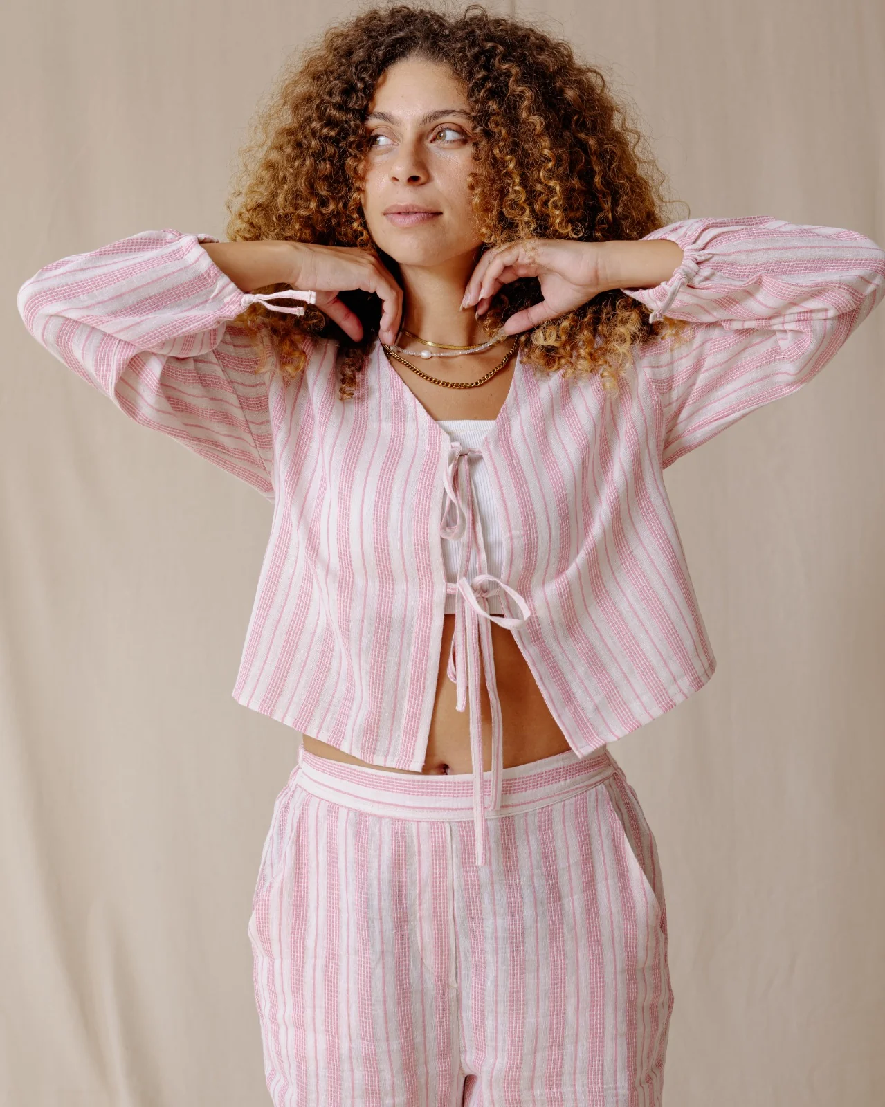 Pink Linea Linen Set - Image 5