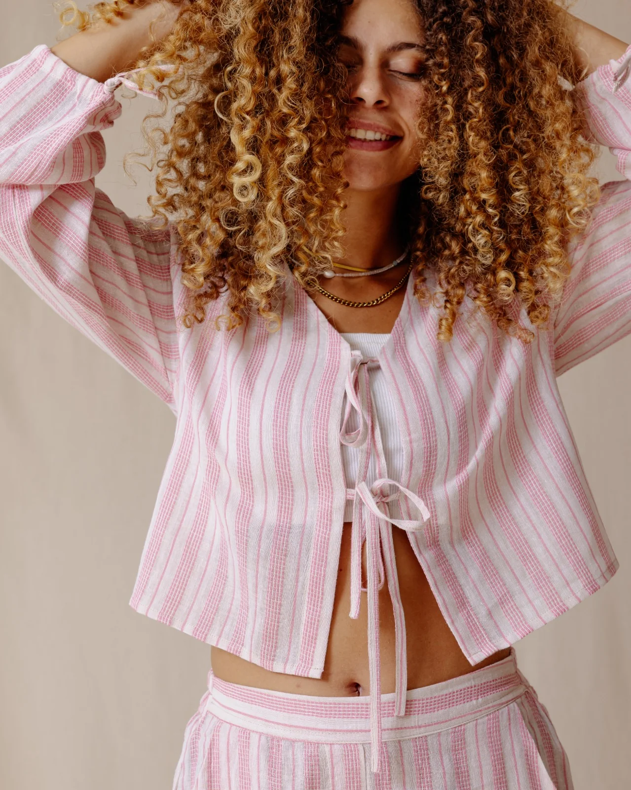 Pink Linea Linen Set - Image 6