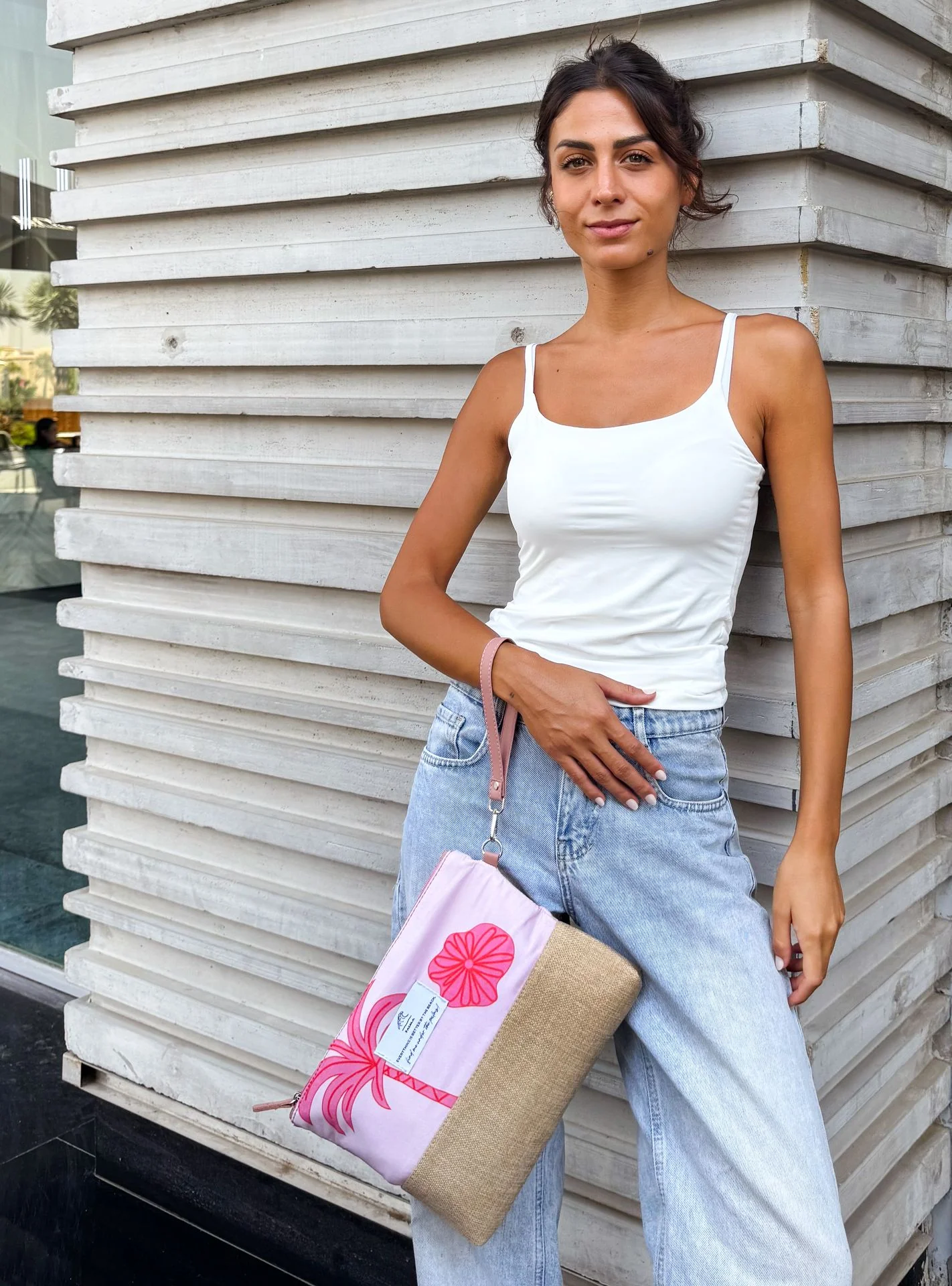 Pink Palms Beach Pouch - Image 2