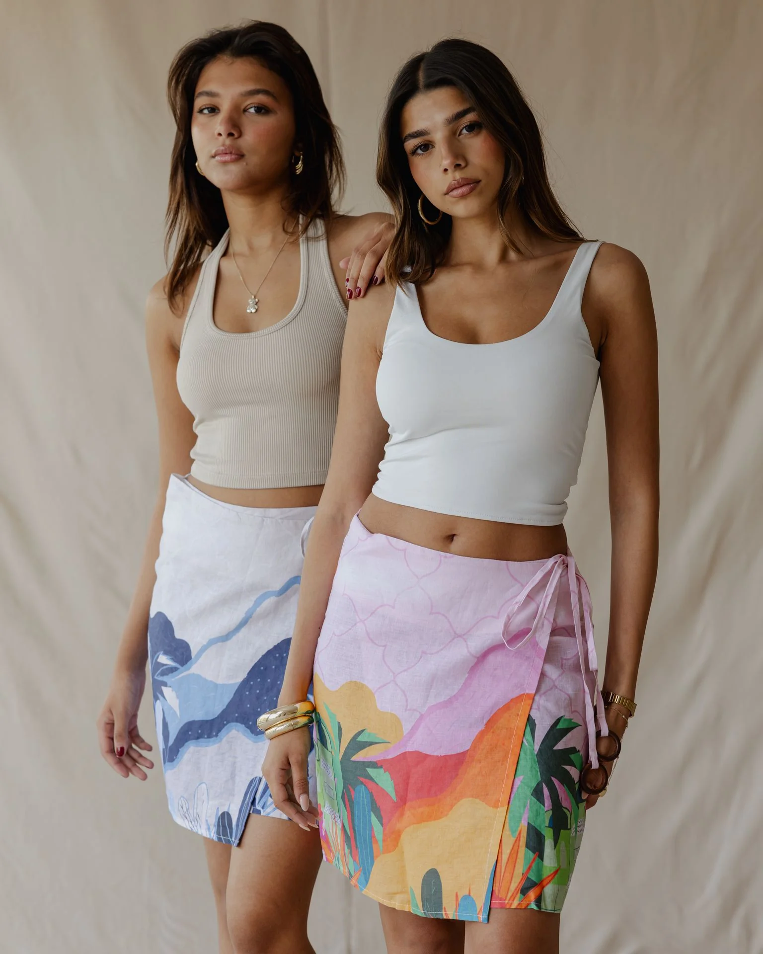 Pink Sunset Oasis Linen Skirt - Image 6
