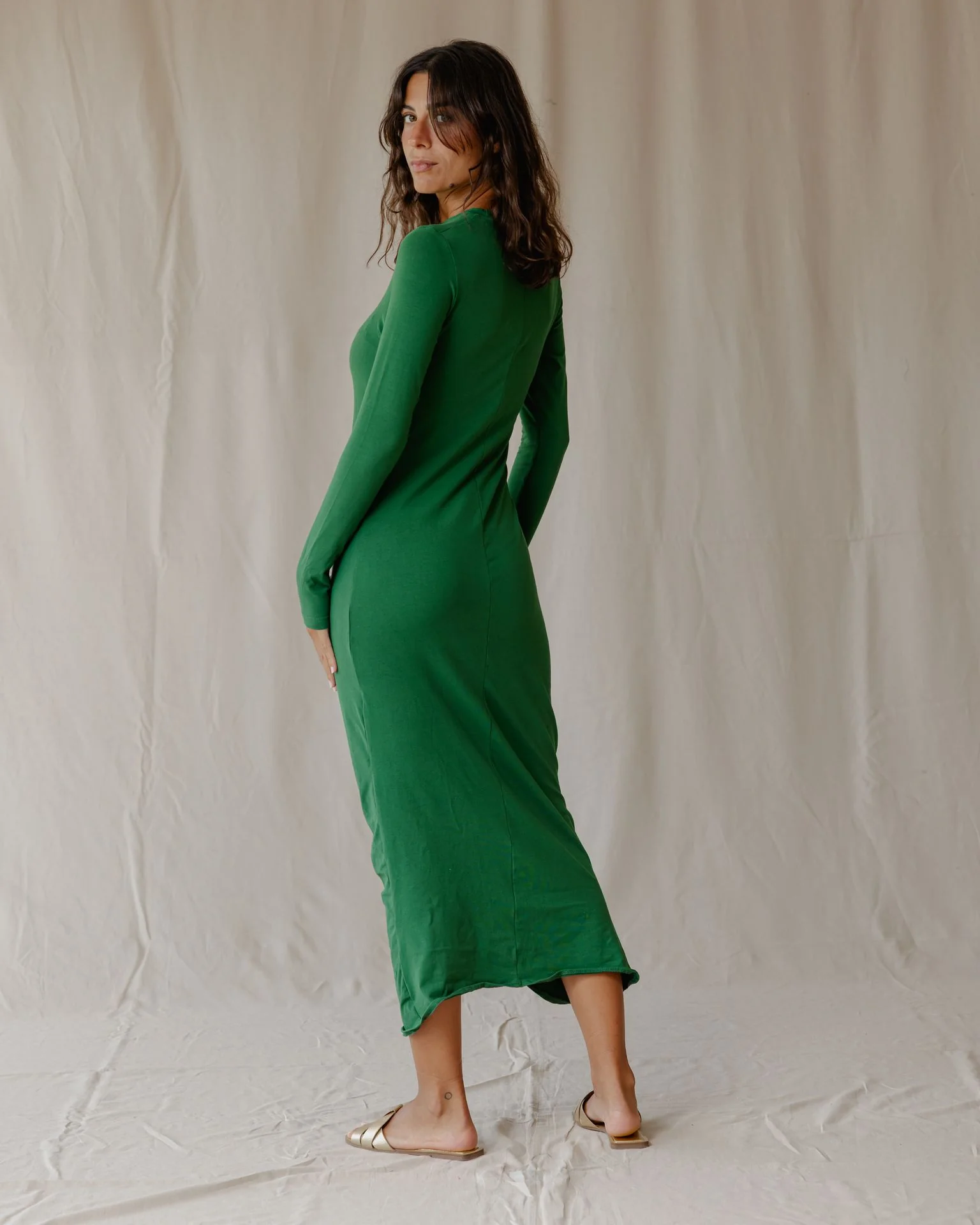 Ruched Dress In Green - Image 2
