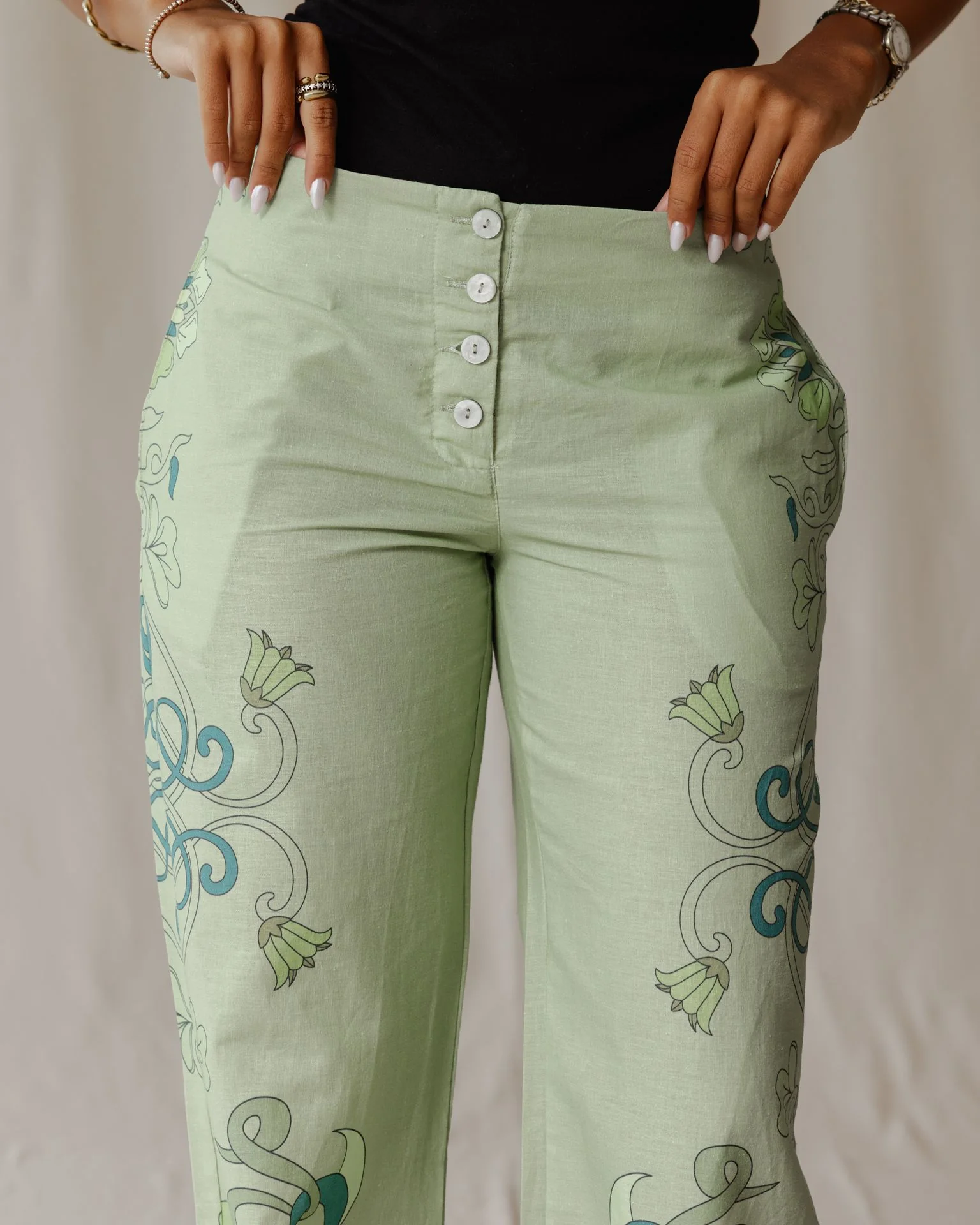 Sage Petal Muse Linen Pants - Image 4