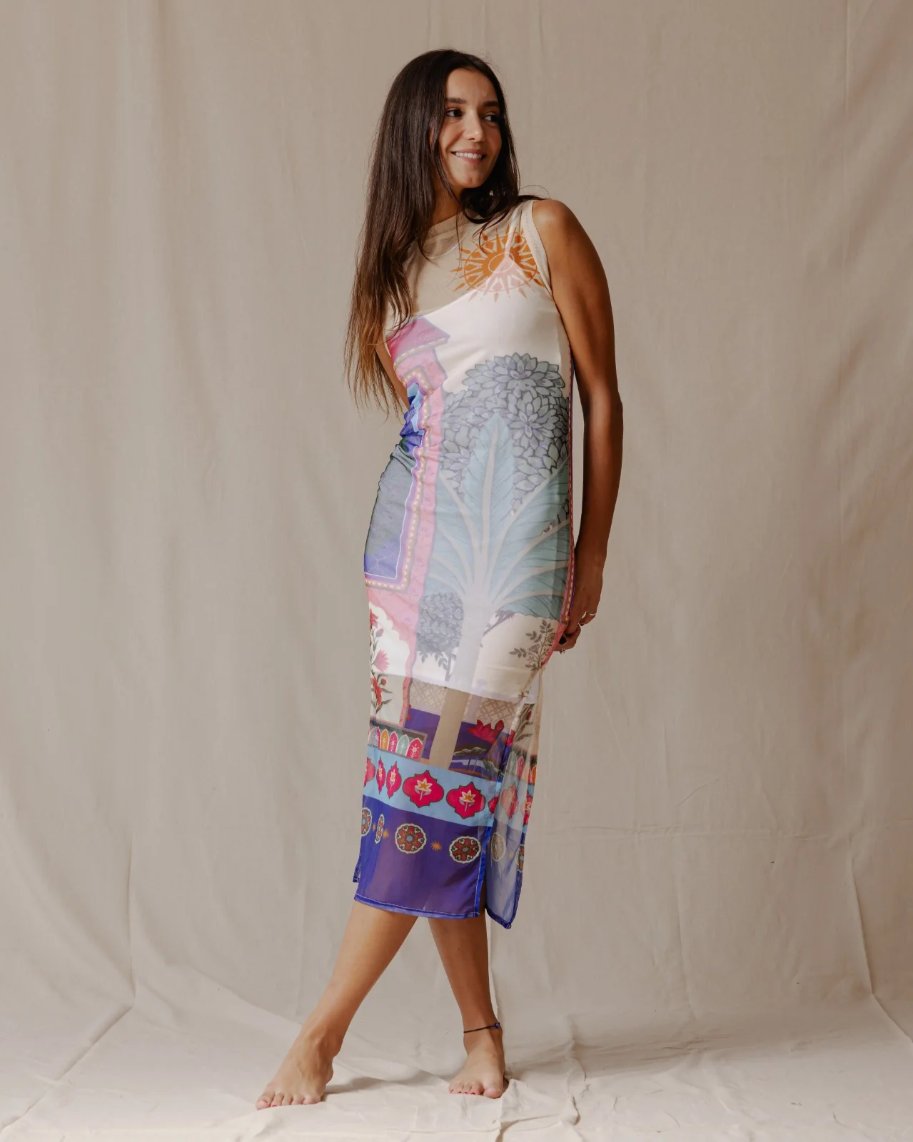 Sahara Camel Dream Mesh Dress - Image 2