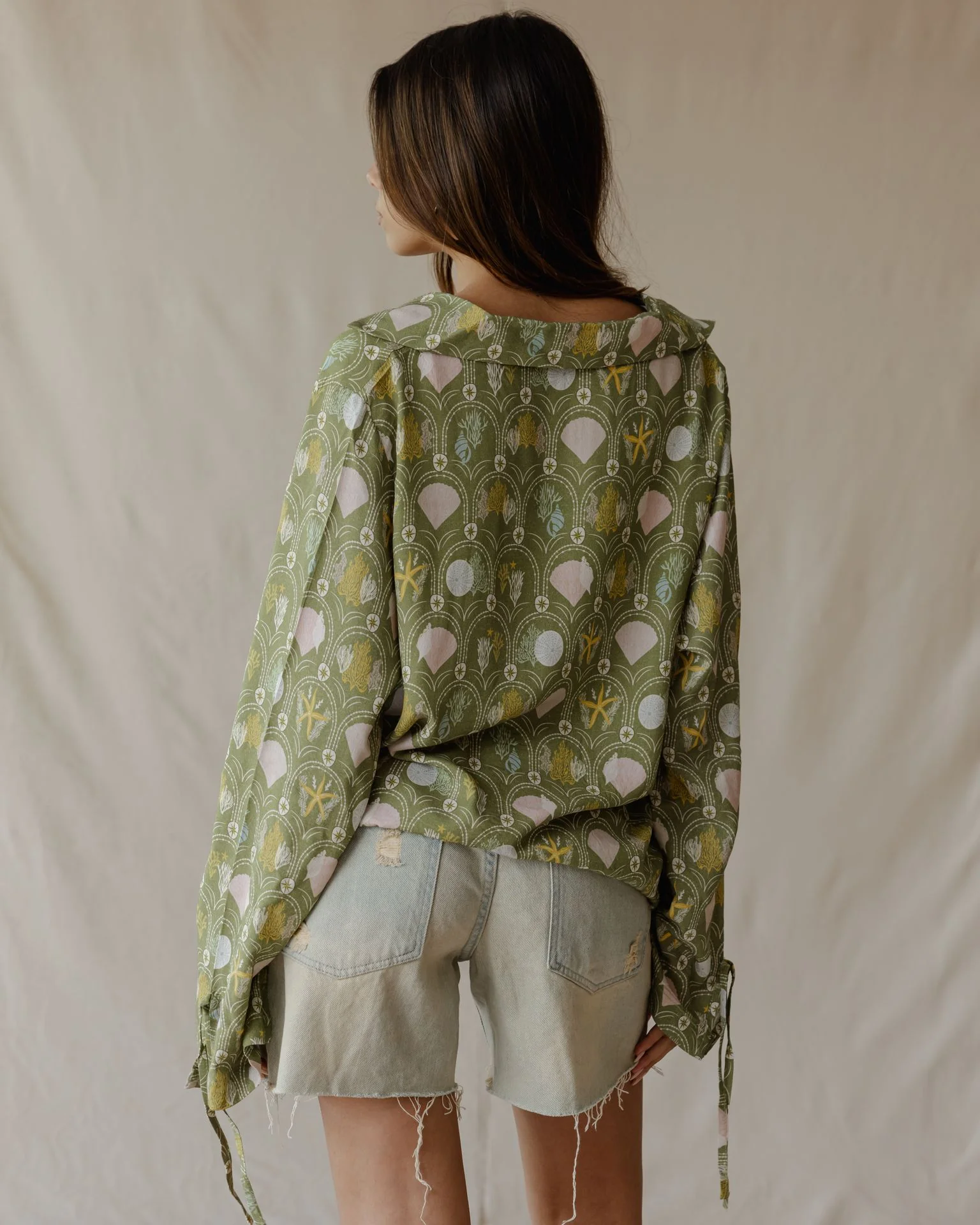 Seaside Garden Shirt Olive - Image 3