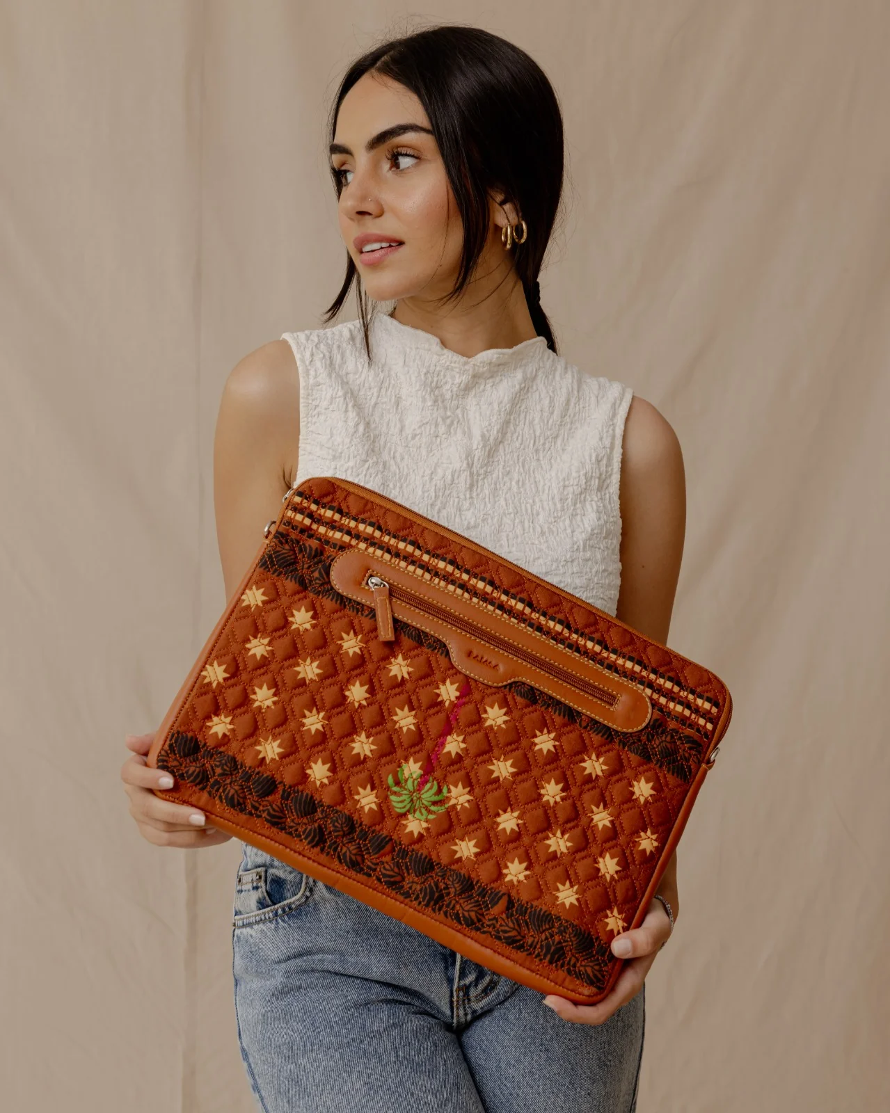 Starry Night Quilted Sleeve Brown - Image 3