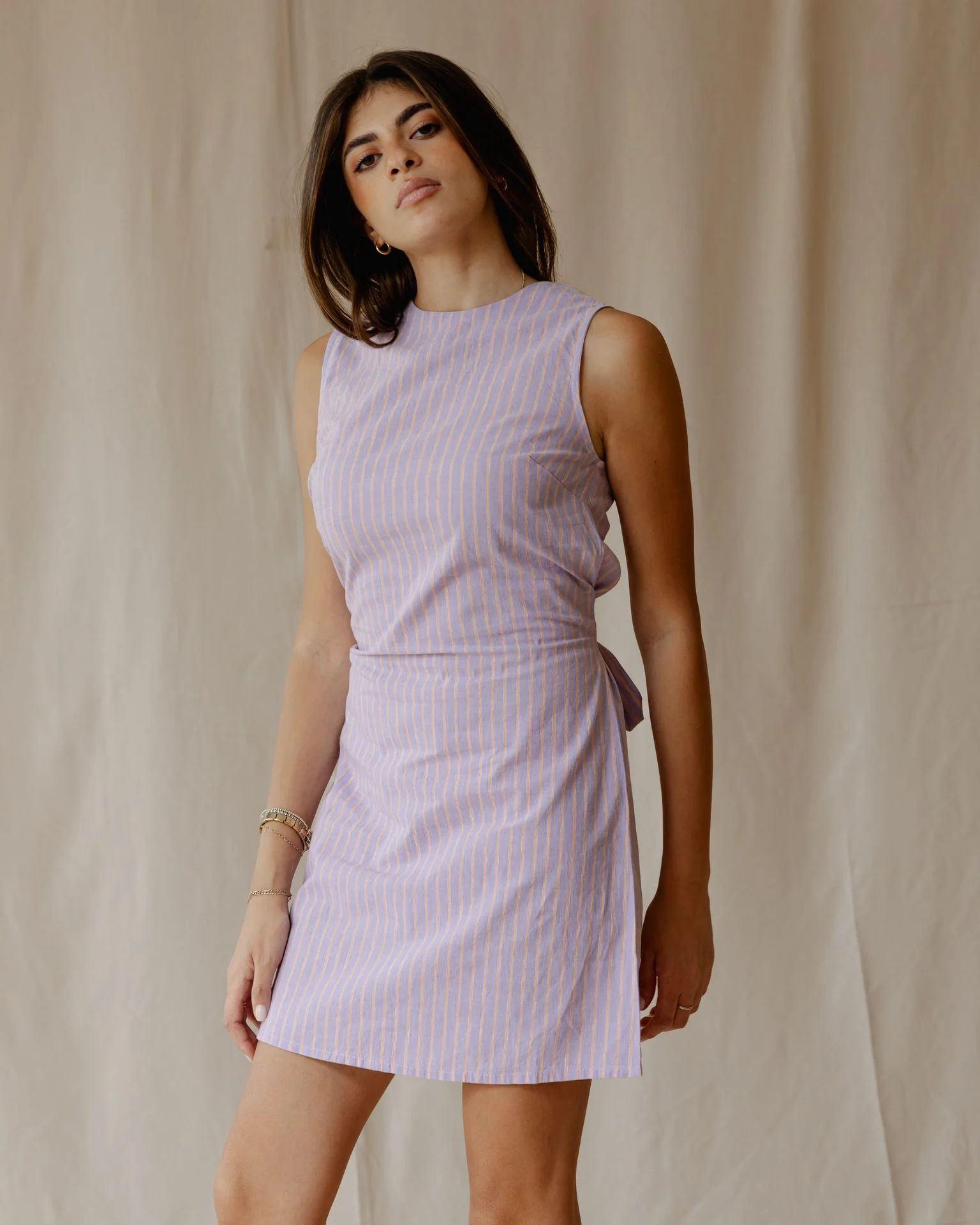 Sugar Stripe Purple Dress - Image 3