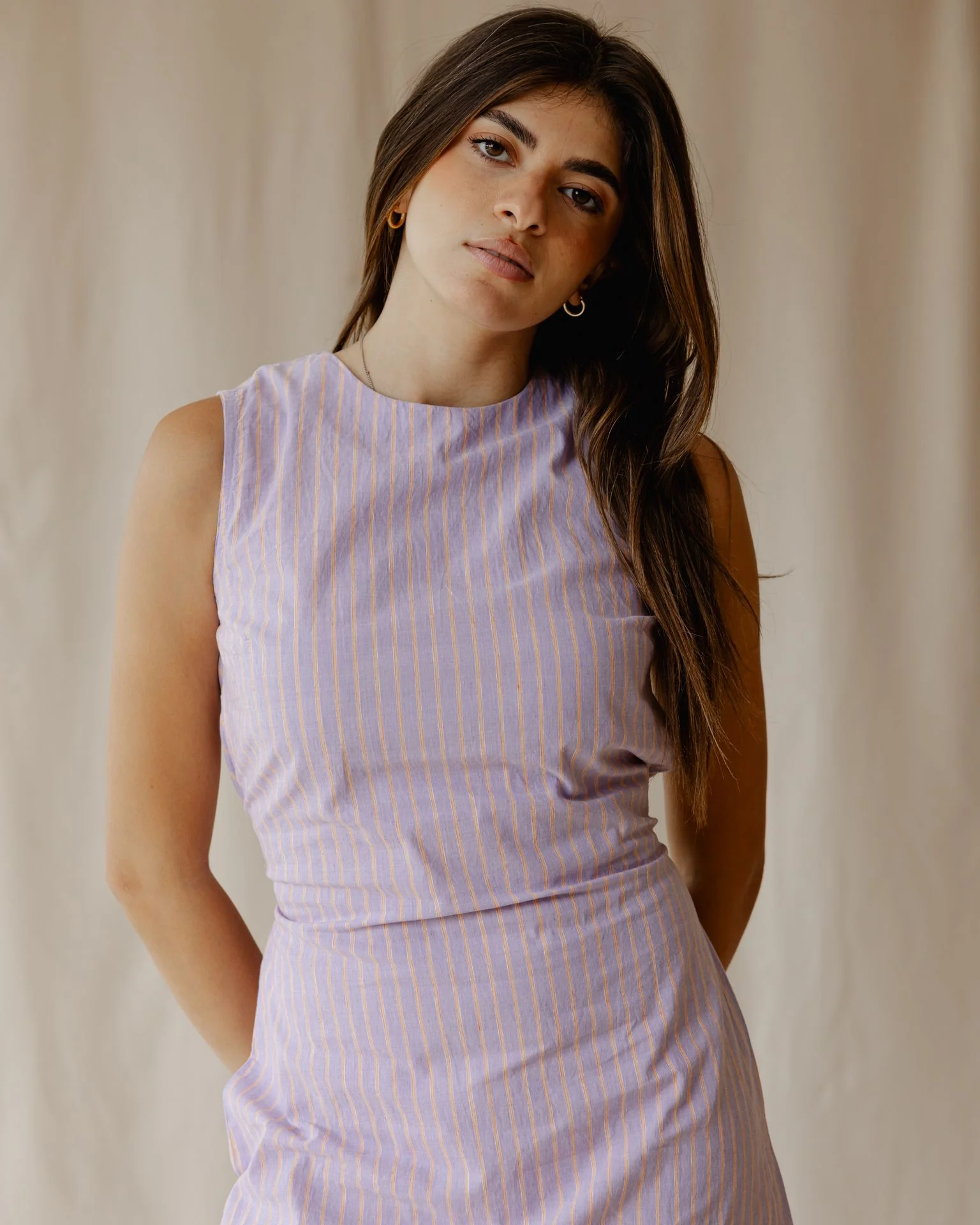 Sugar Stripe Purple Dress - Image 5