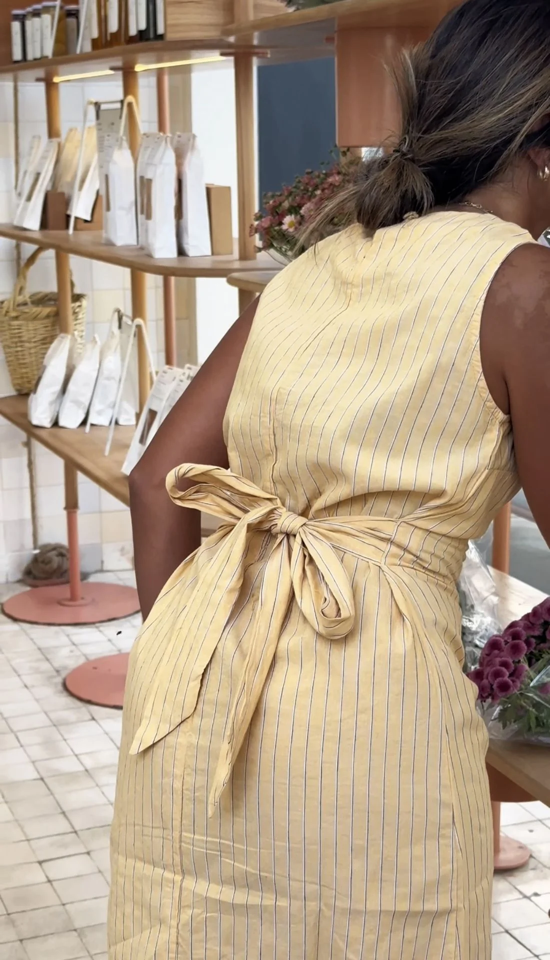 Sugar Stripe Yellow Dress - Image 6