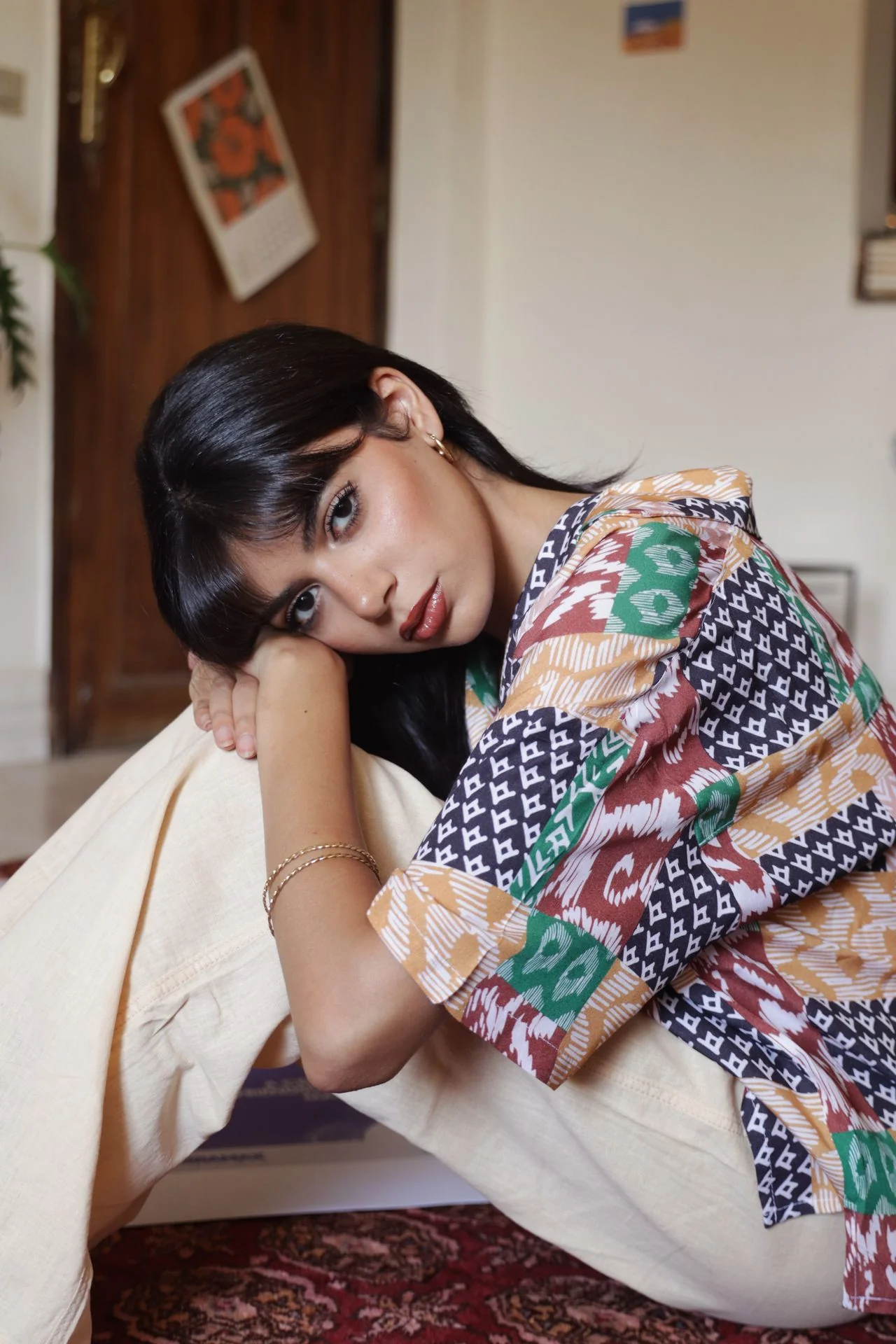 Summer Patchwork Shirt Brown - Image 7