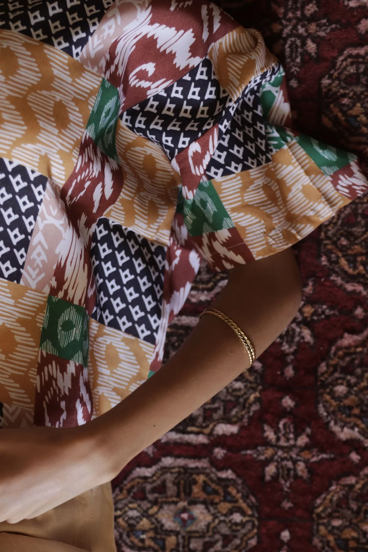 Summer Patchwork Shirt Brown - Image 9