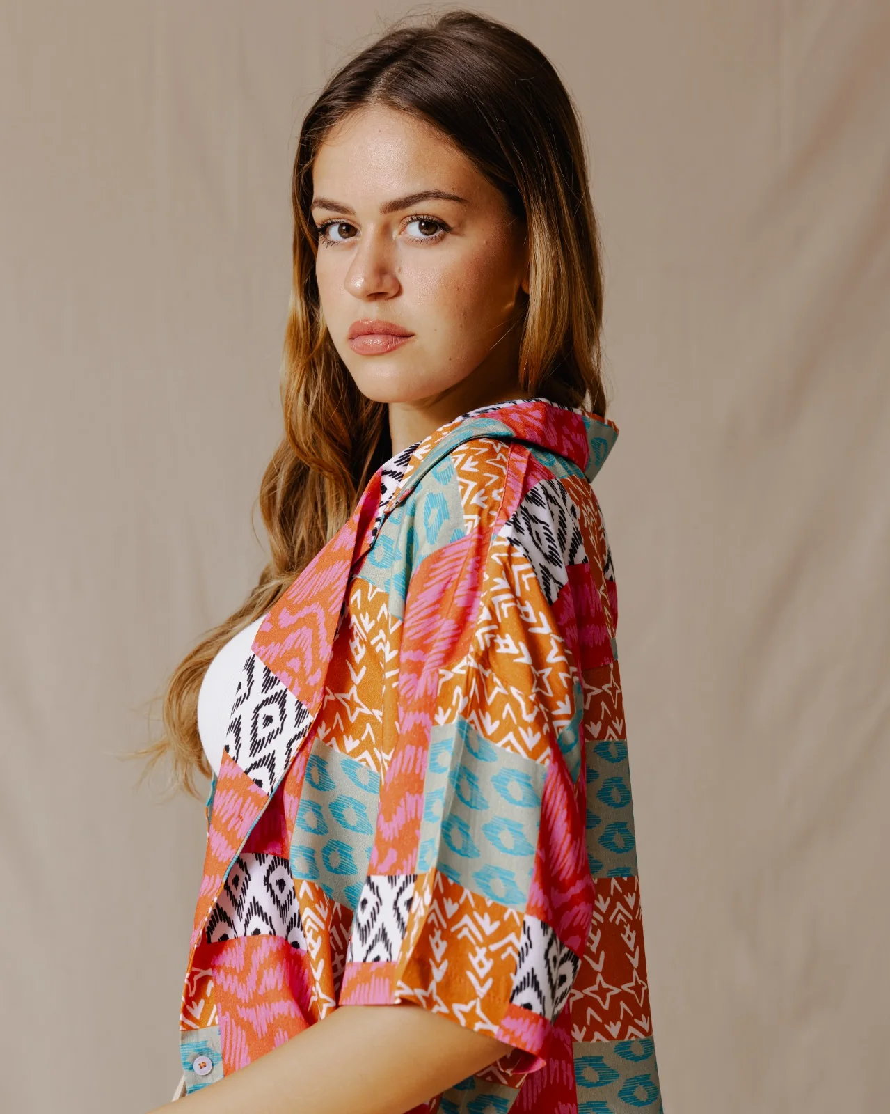 Summer Patchwork Shirt Pink - Image 3