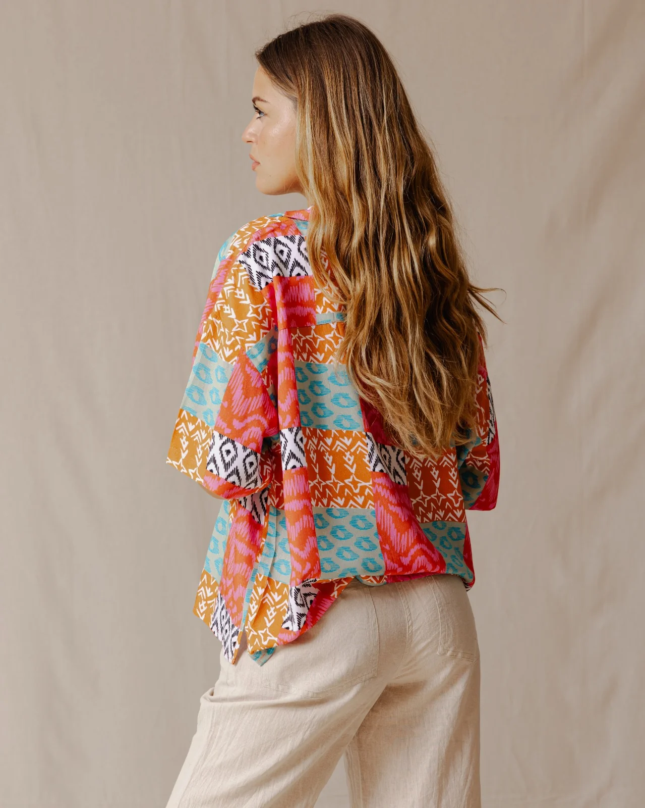 Summer Patchwork Shirt Pink - Image 5