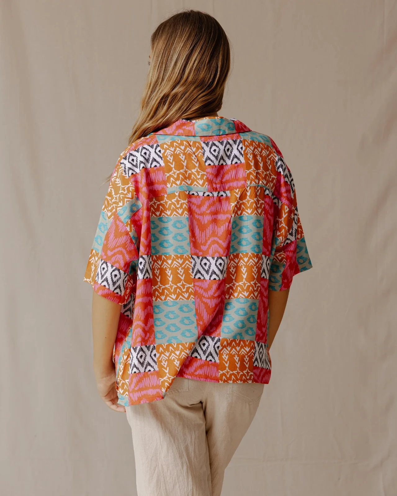 Summer Patchwork Shirt Pink - Image 6