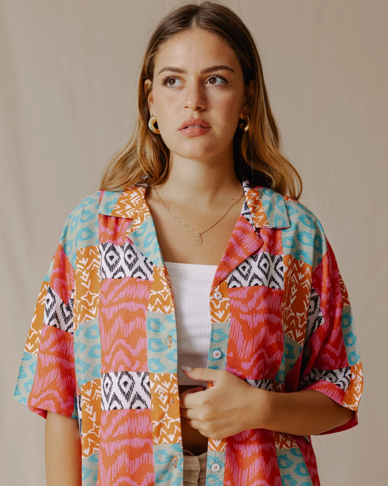 Summer Patchwork Shirt Pink - Image 8