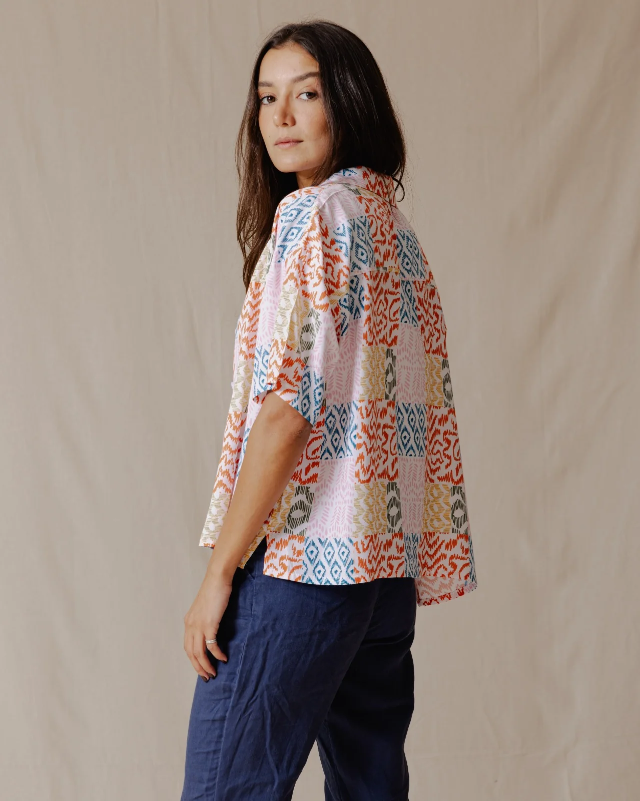Summer Patchwork Shirt Yellow - Image 3