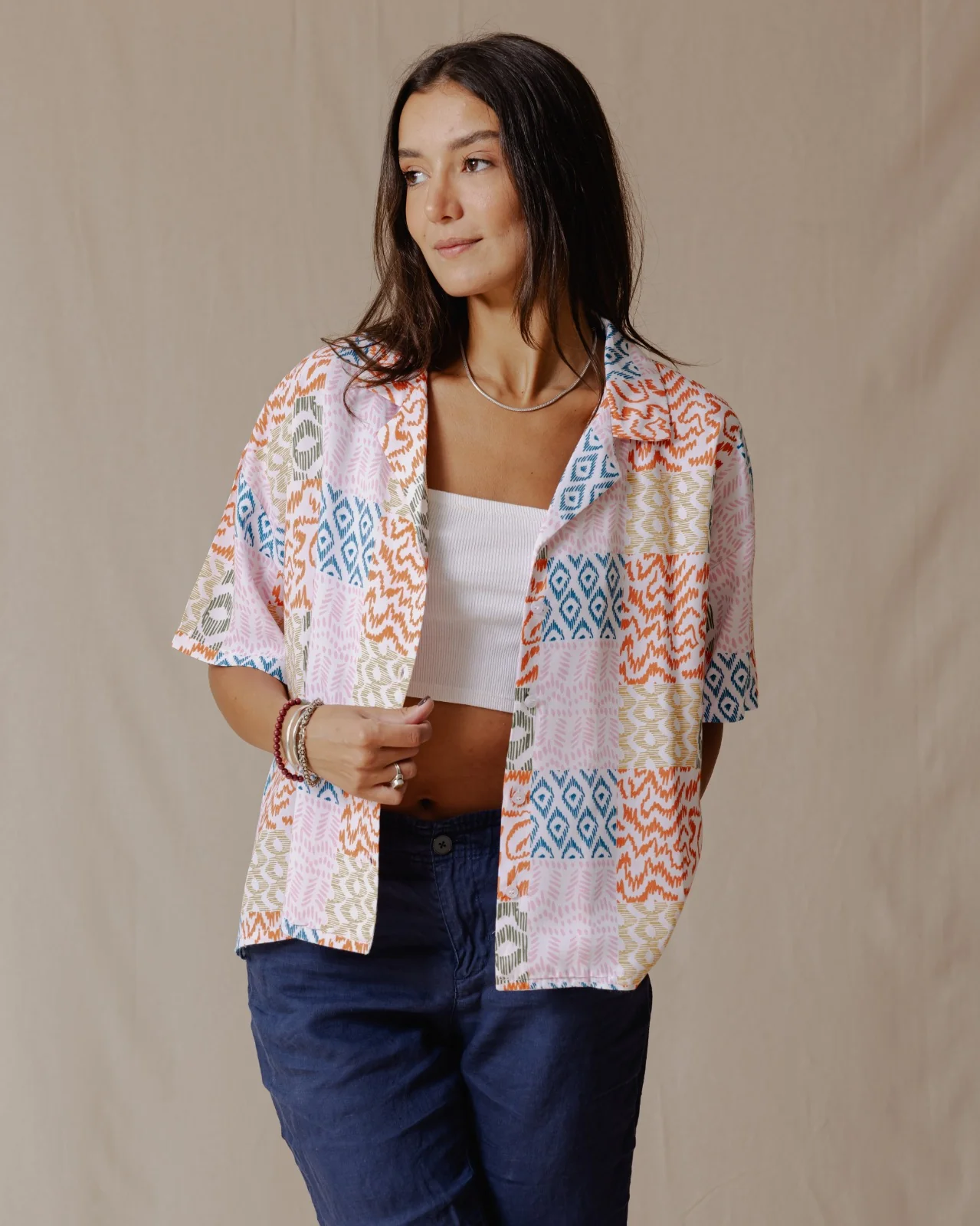 Summer Patchwork Shirt Yellow - Image 5
