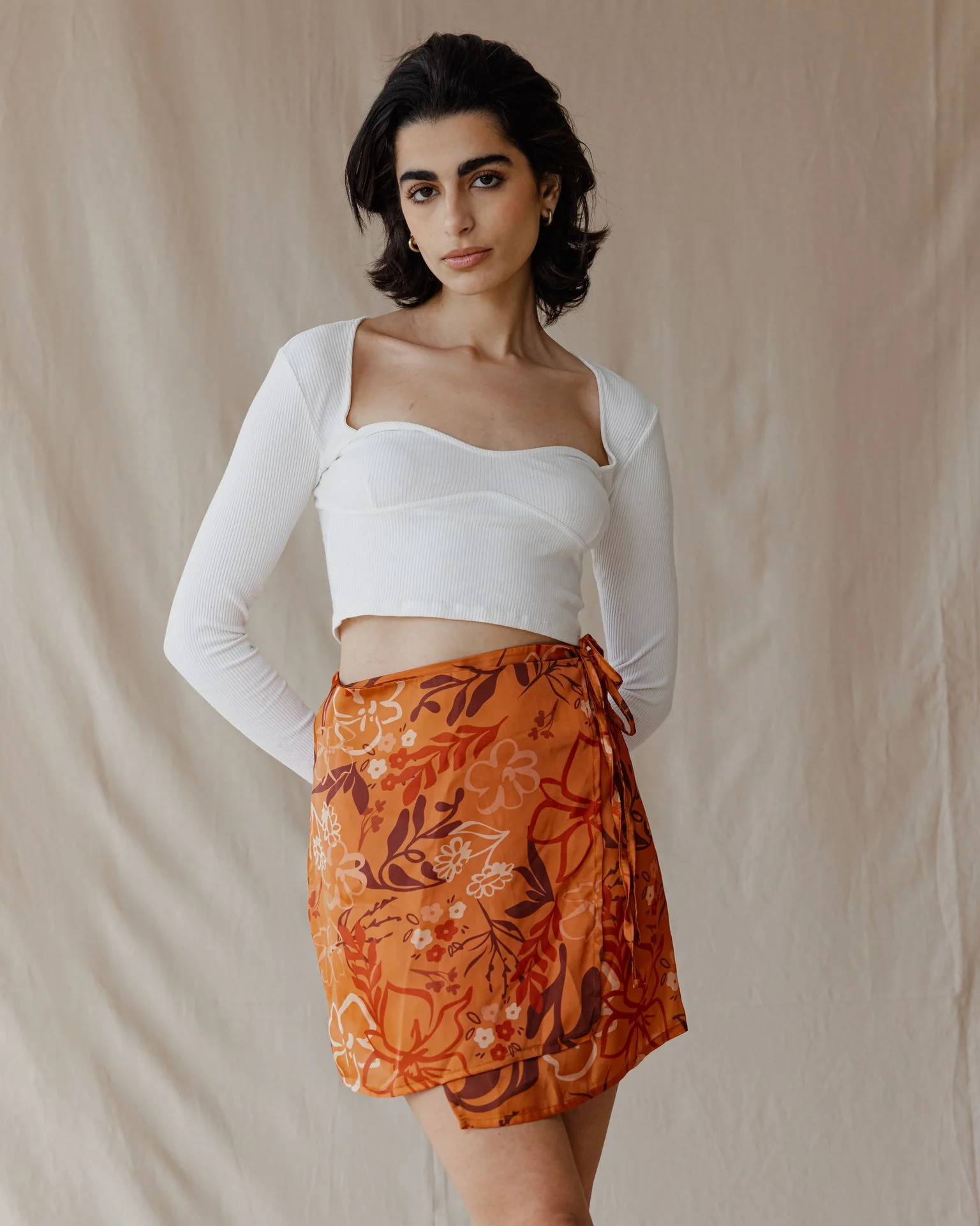 Sunset Serenade Wrap Mini Skirt - Image 2