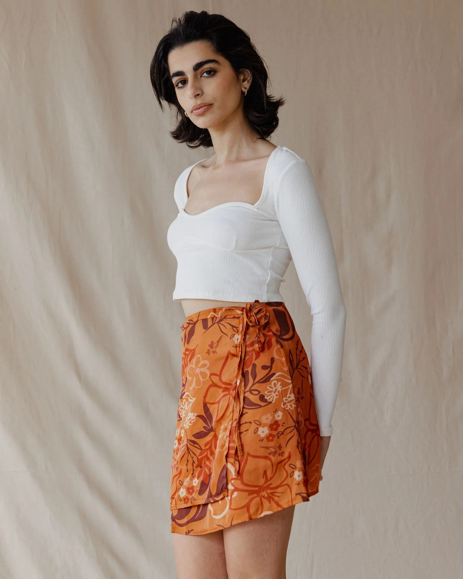Sunset Serenade Wrap Mini Skirt - Image 3