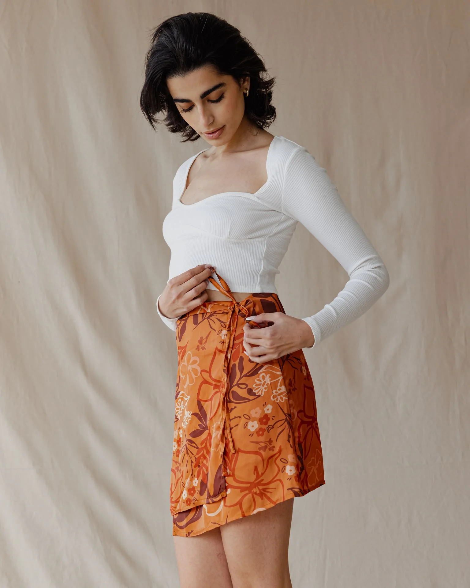 Sunset Serenade Wrap Mini Skirt - Image 4