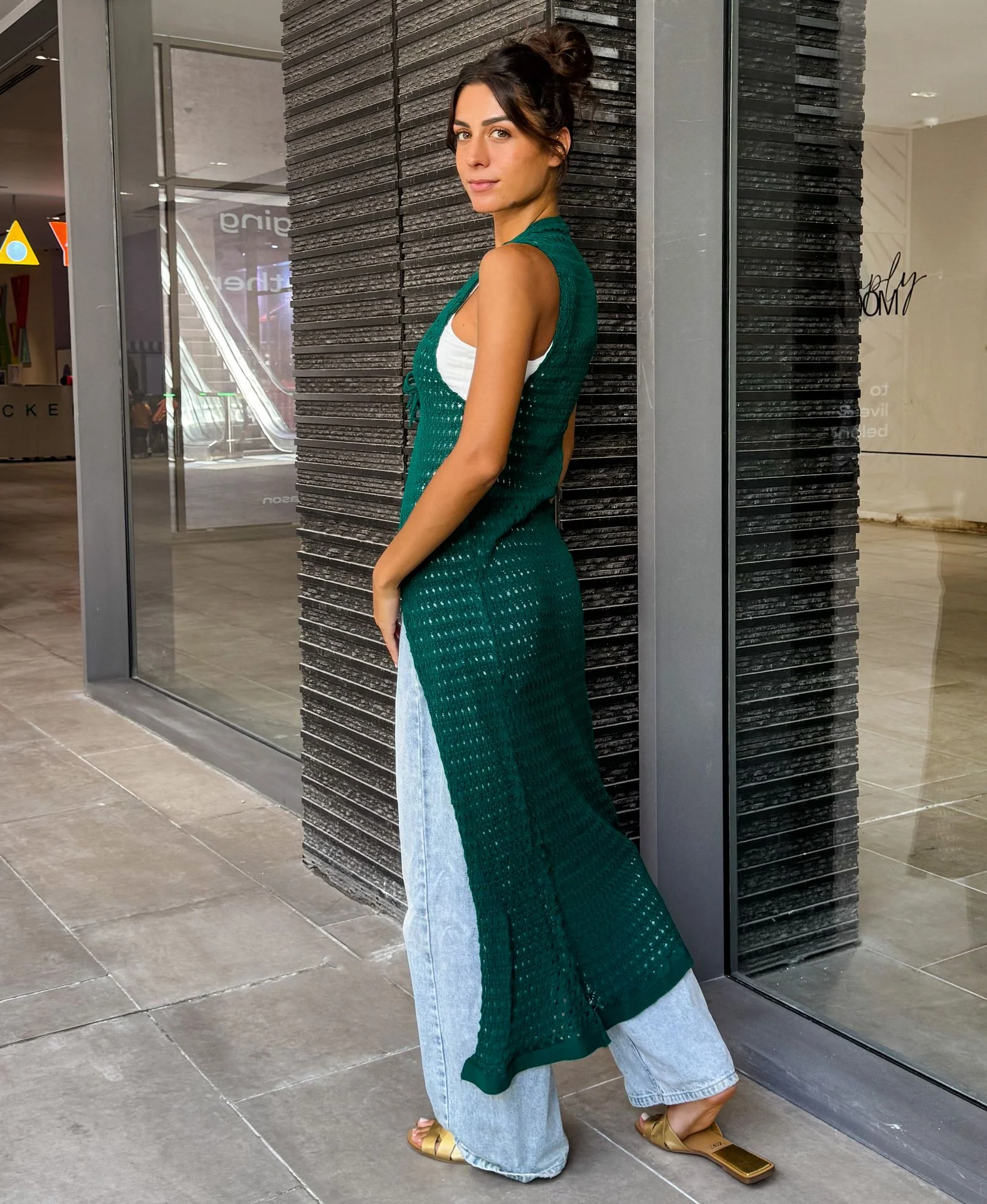 Sunset Trico Green Cardigan - Image 3