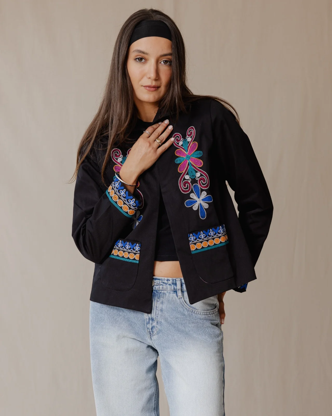 Suzani Jacket In Black - Image 3