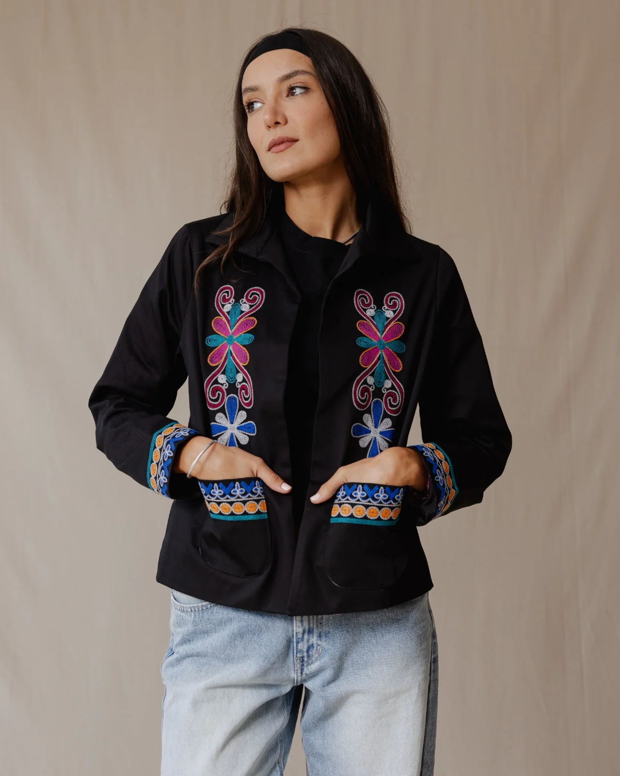 Suzani Jacket In Black - Image 7