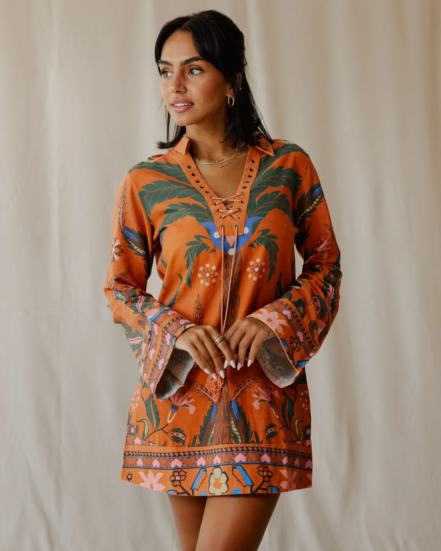 Tamara Palm Orange Dress - Image 2