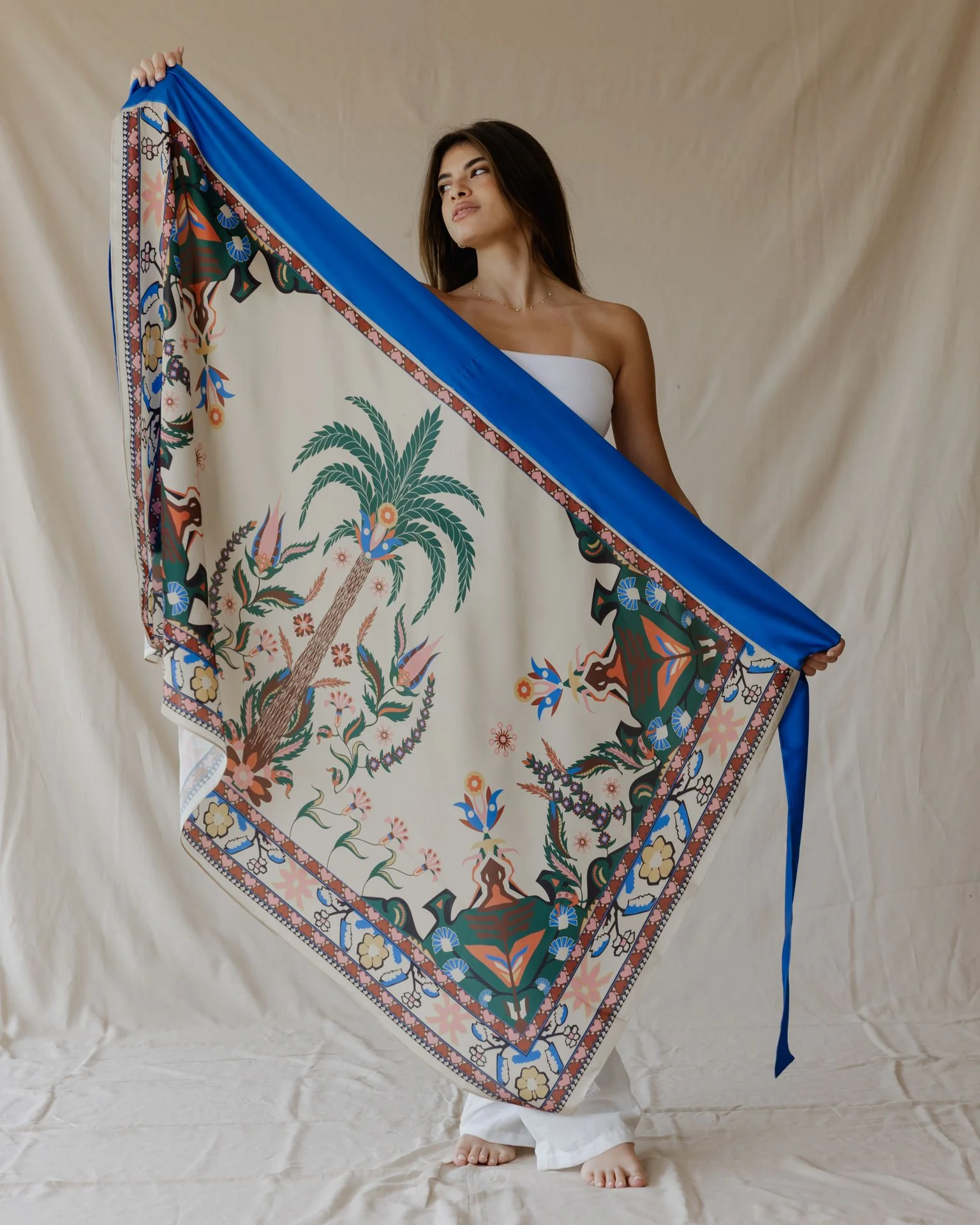 Tamara Palm Sarong Beige - Image 4