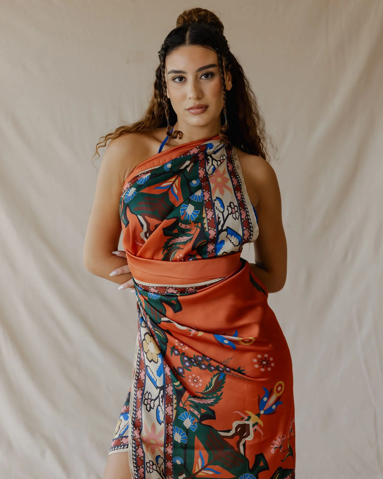 Tamara Palm Sarong Orange - Image 4
