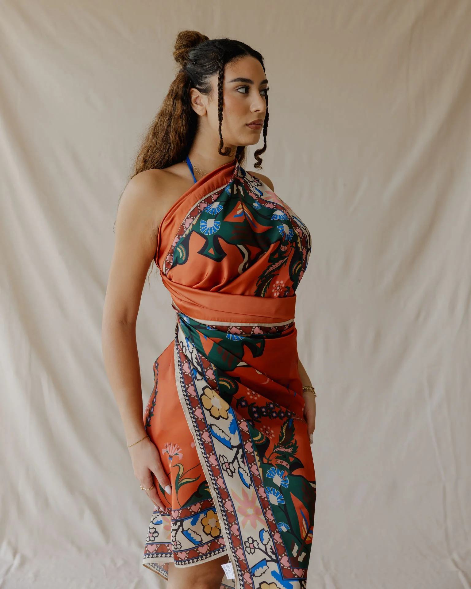 Tamara Palm Sarong Orange - Image 5