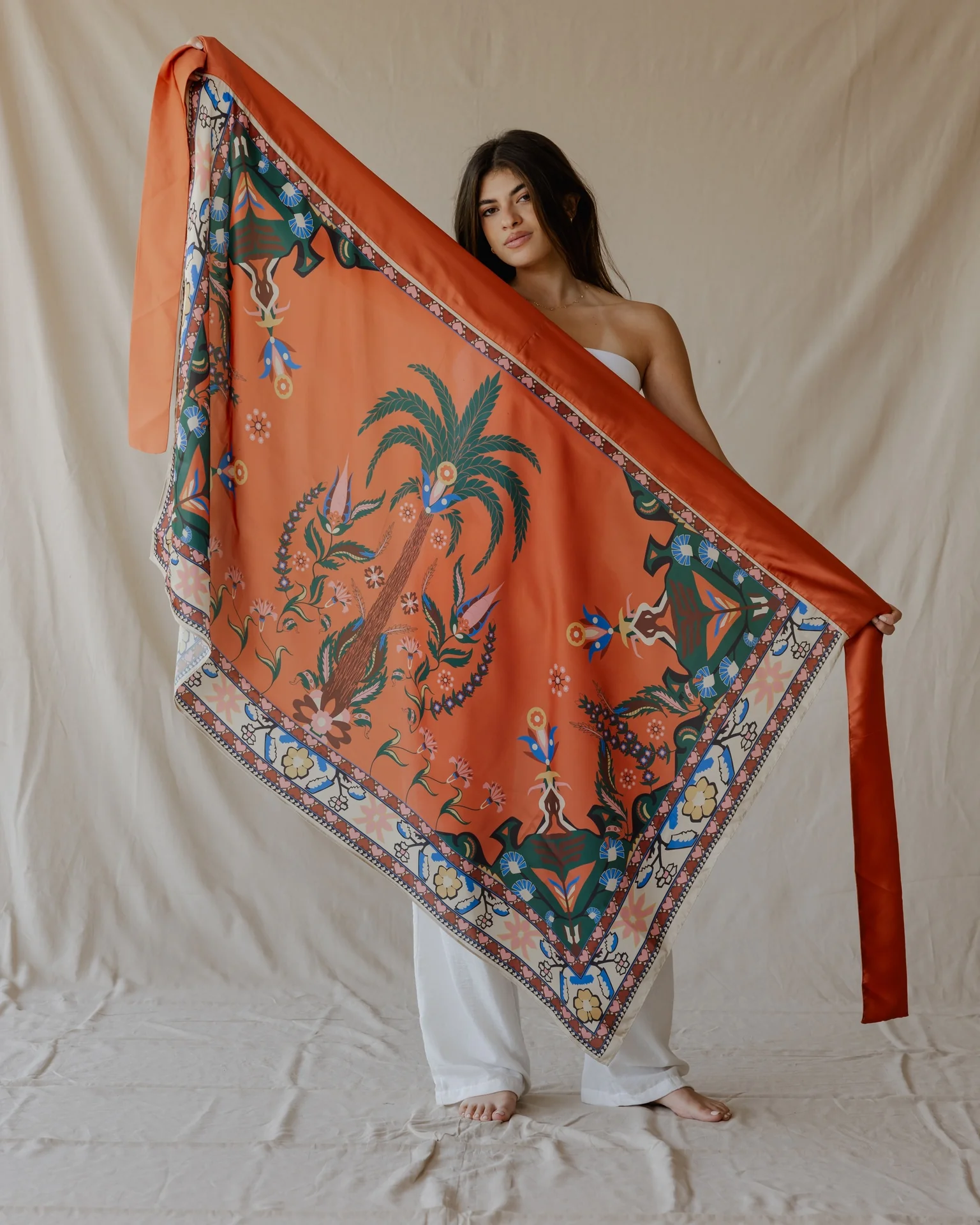 Tamara Palm Sarong Orange - Image 6