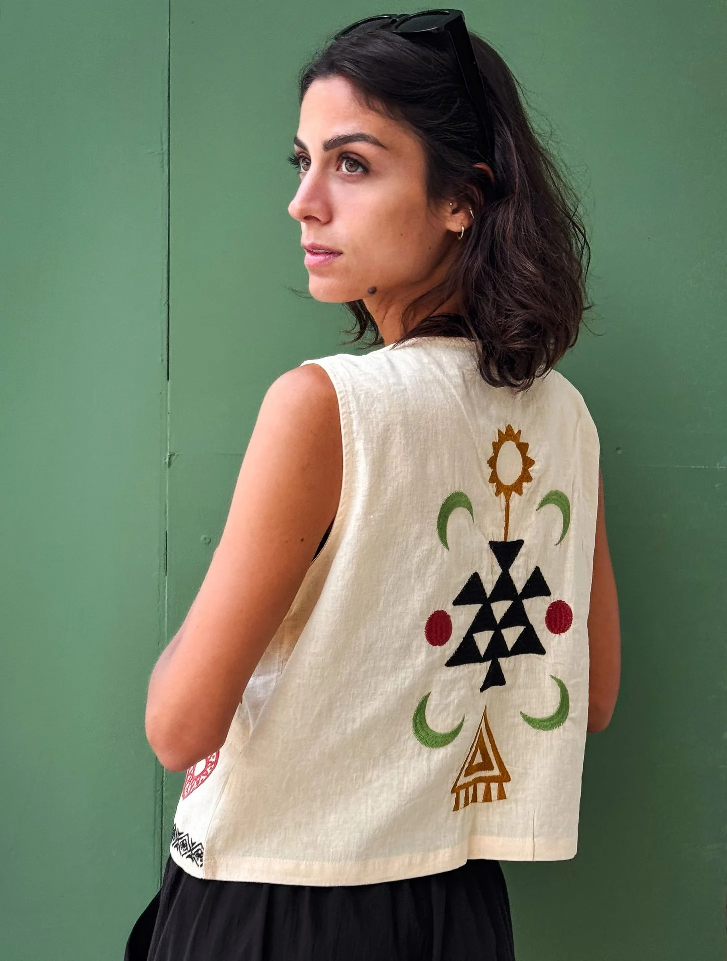 The Boho Lizard Vest Off-White - Image 8