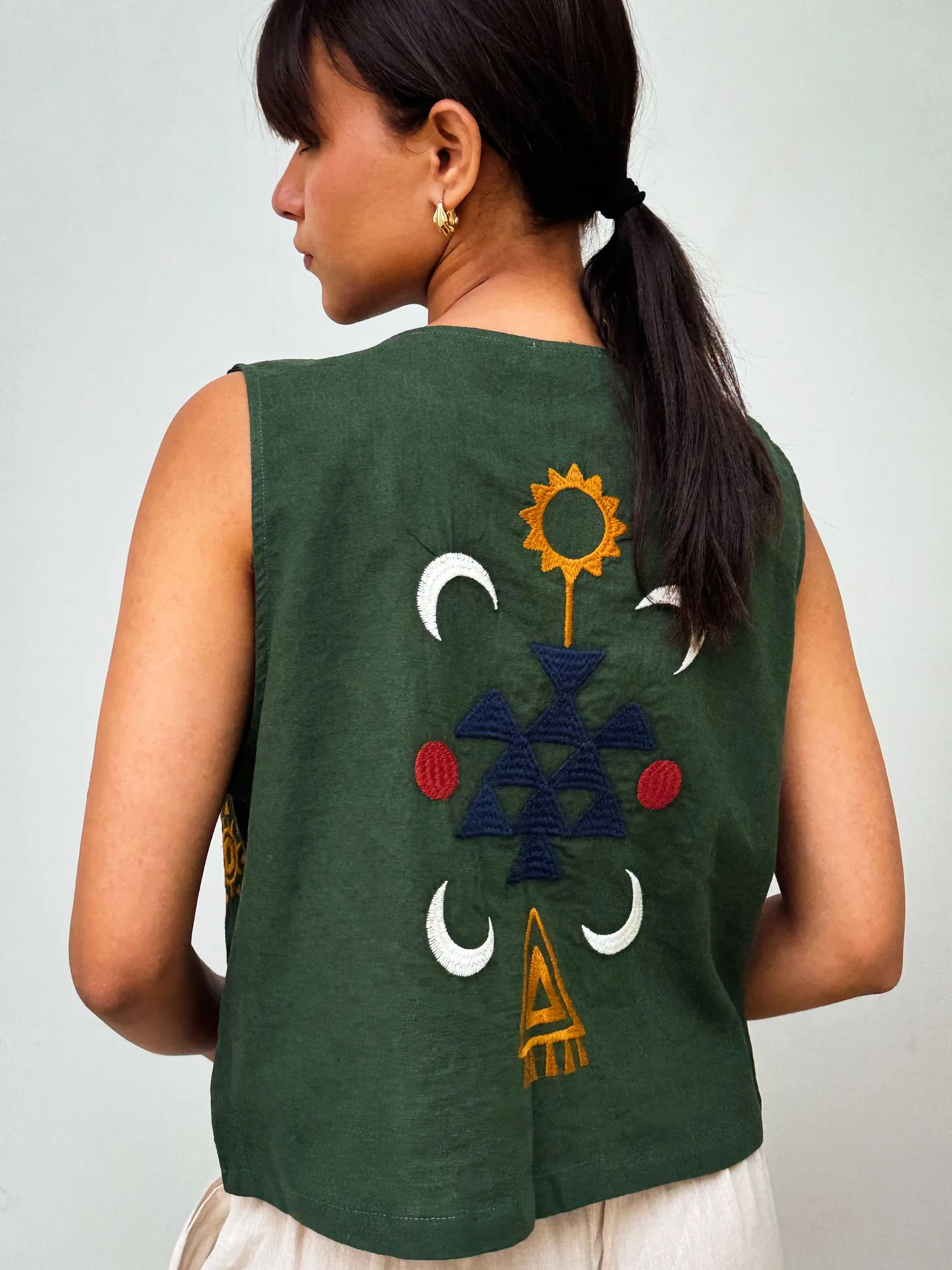 The Boho Lizard Vest Olive - Image 6