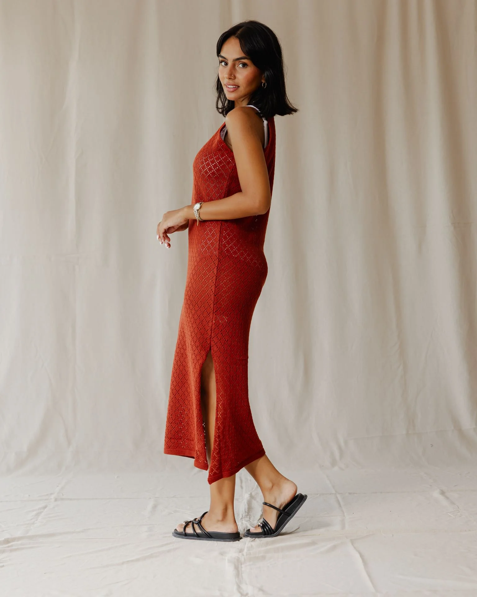 The Cloudnet Dress In Brick - Image 4