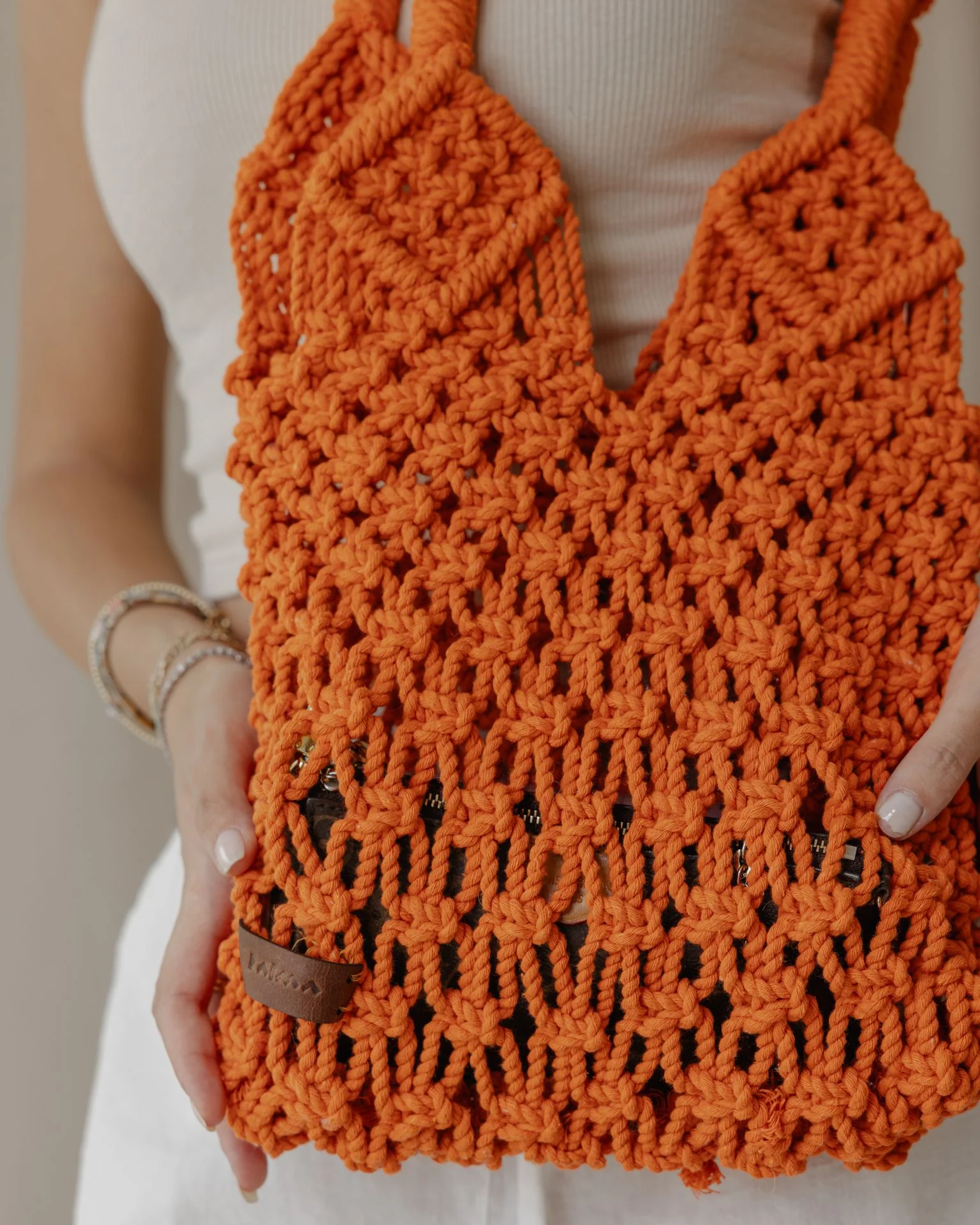 The Everyday Crochet Bag In Orange - Image 4