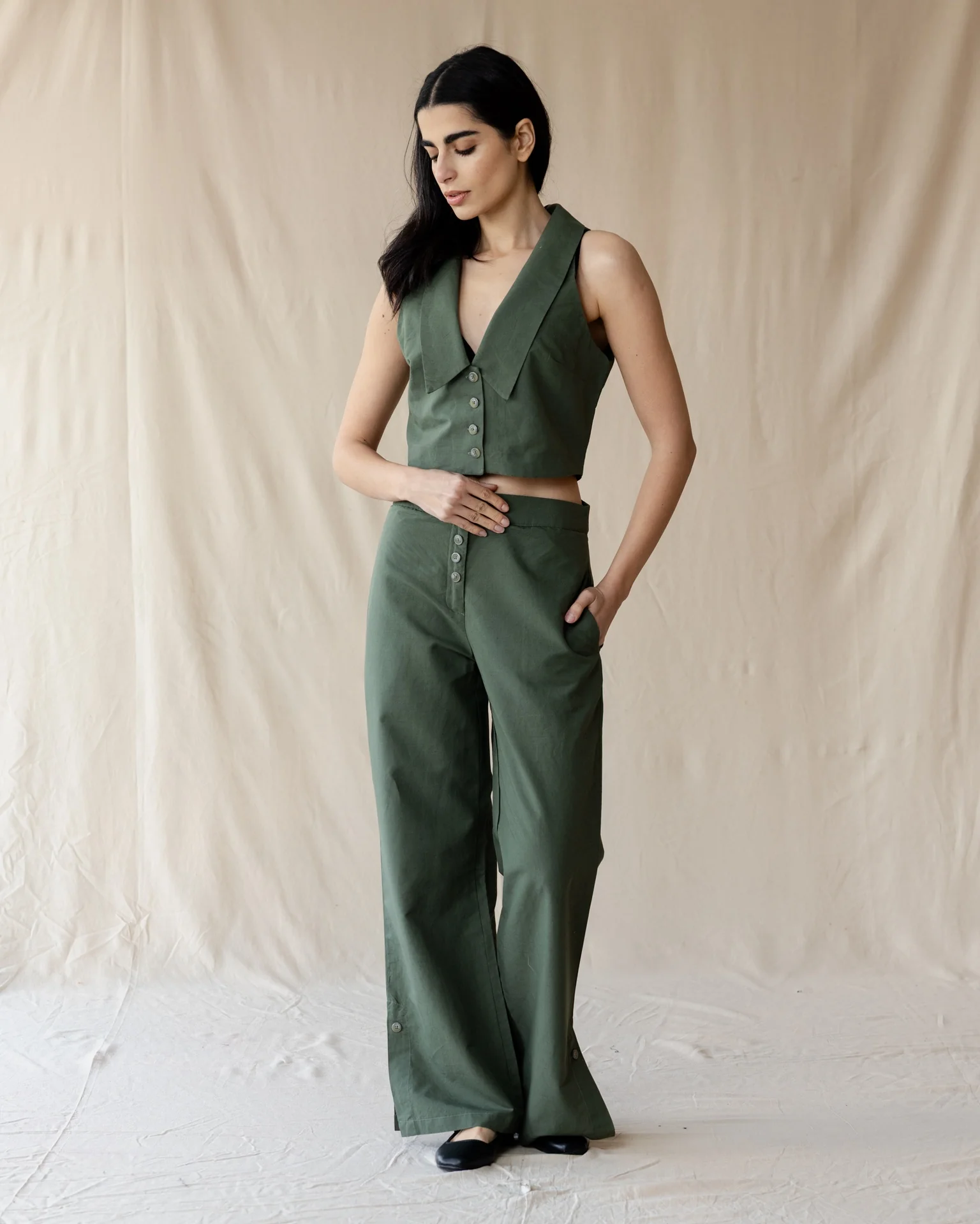 The Tailored Muse Olive Set