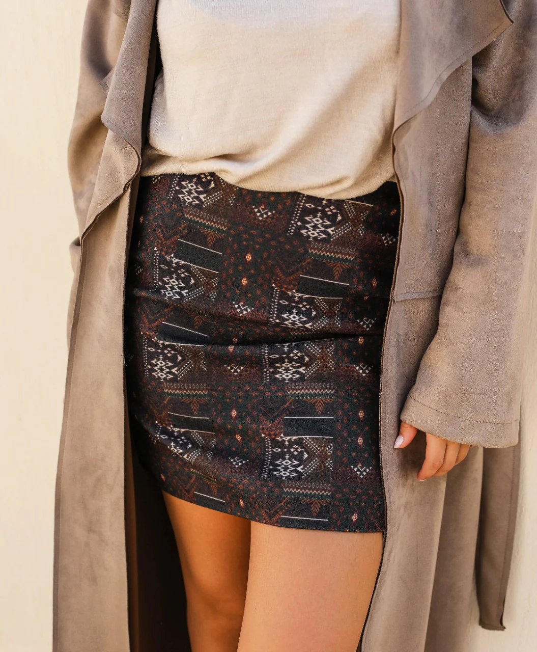 The Tribal Skirt In Brown - Image 2