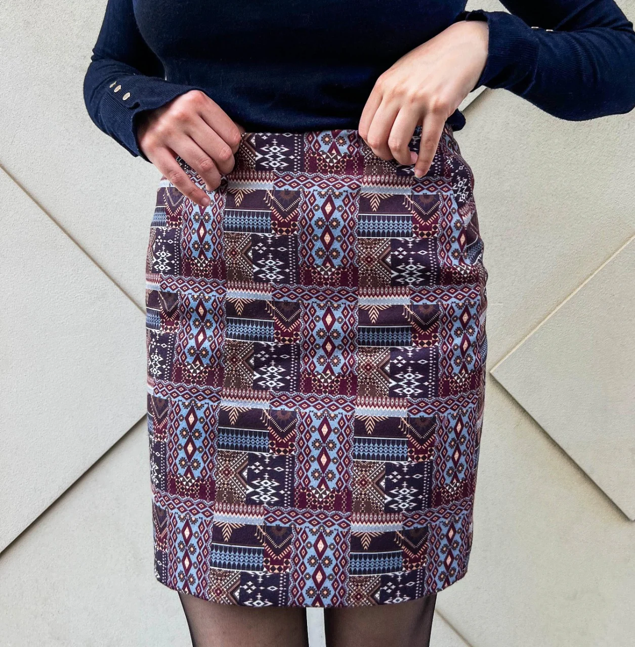 The Tribal Skirt In Burgundy - Image 2