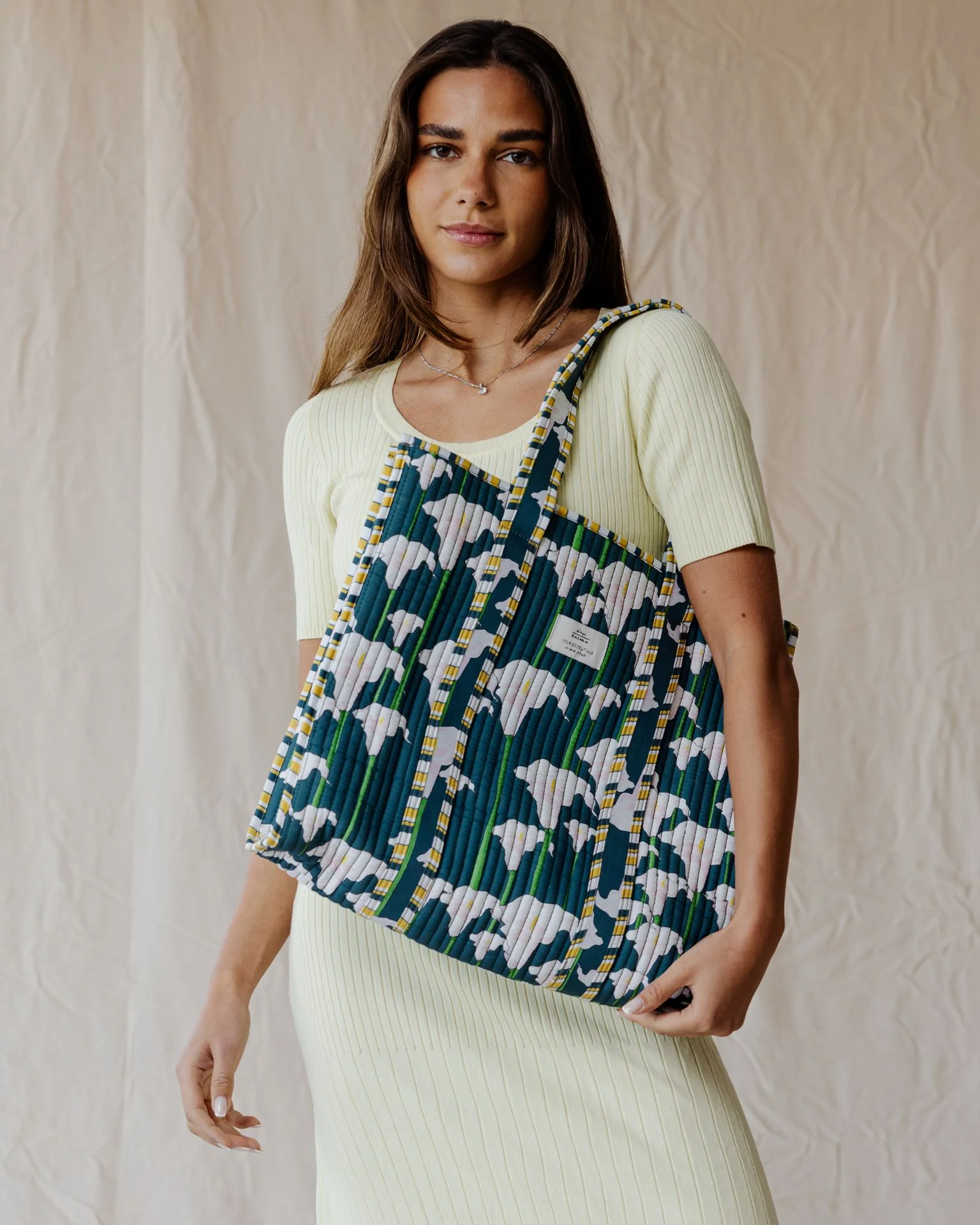 Tile & Lily Quilted Tote Bag - Image 2