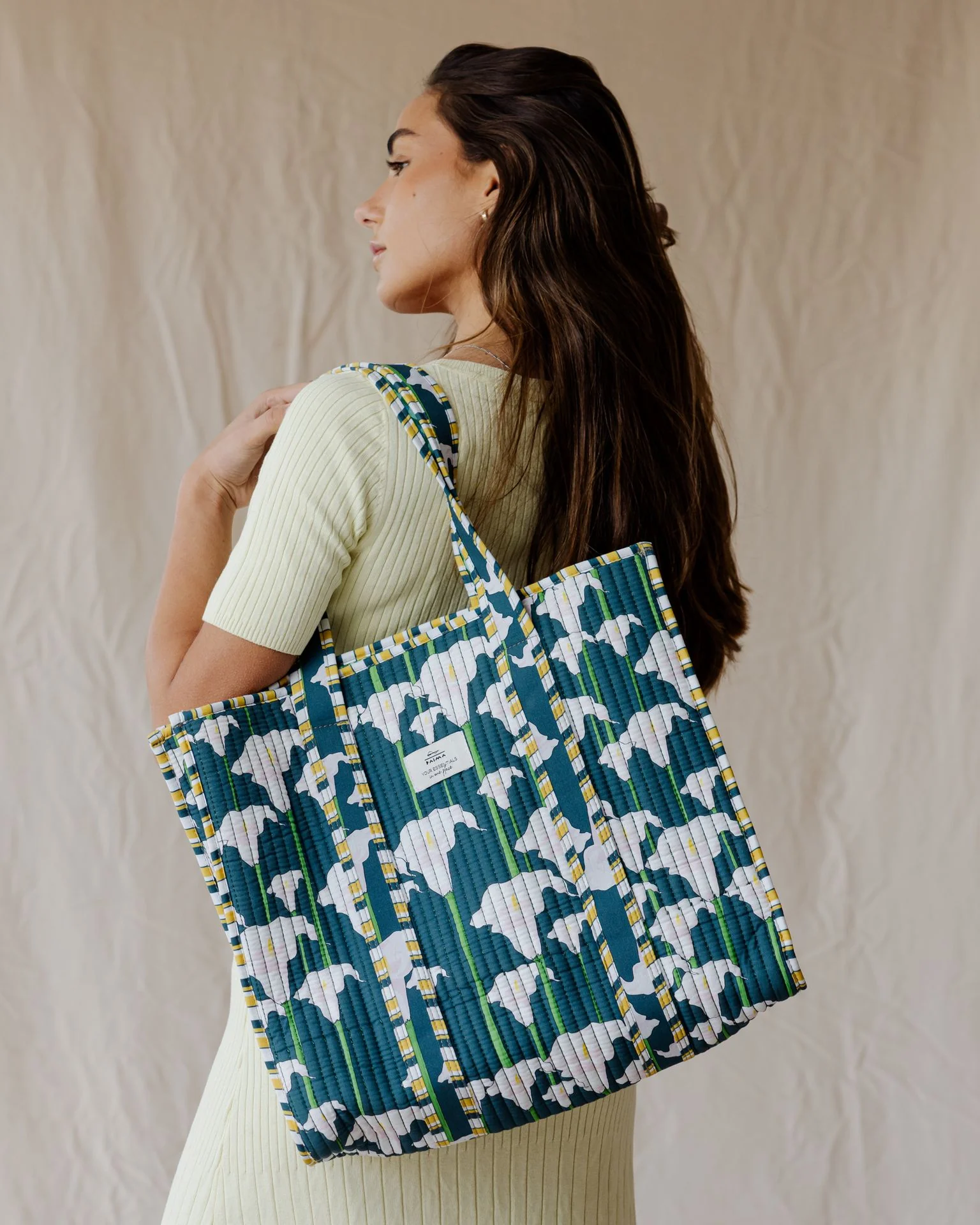 Tile & Lily Quilted Tote Bag - Image 3