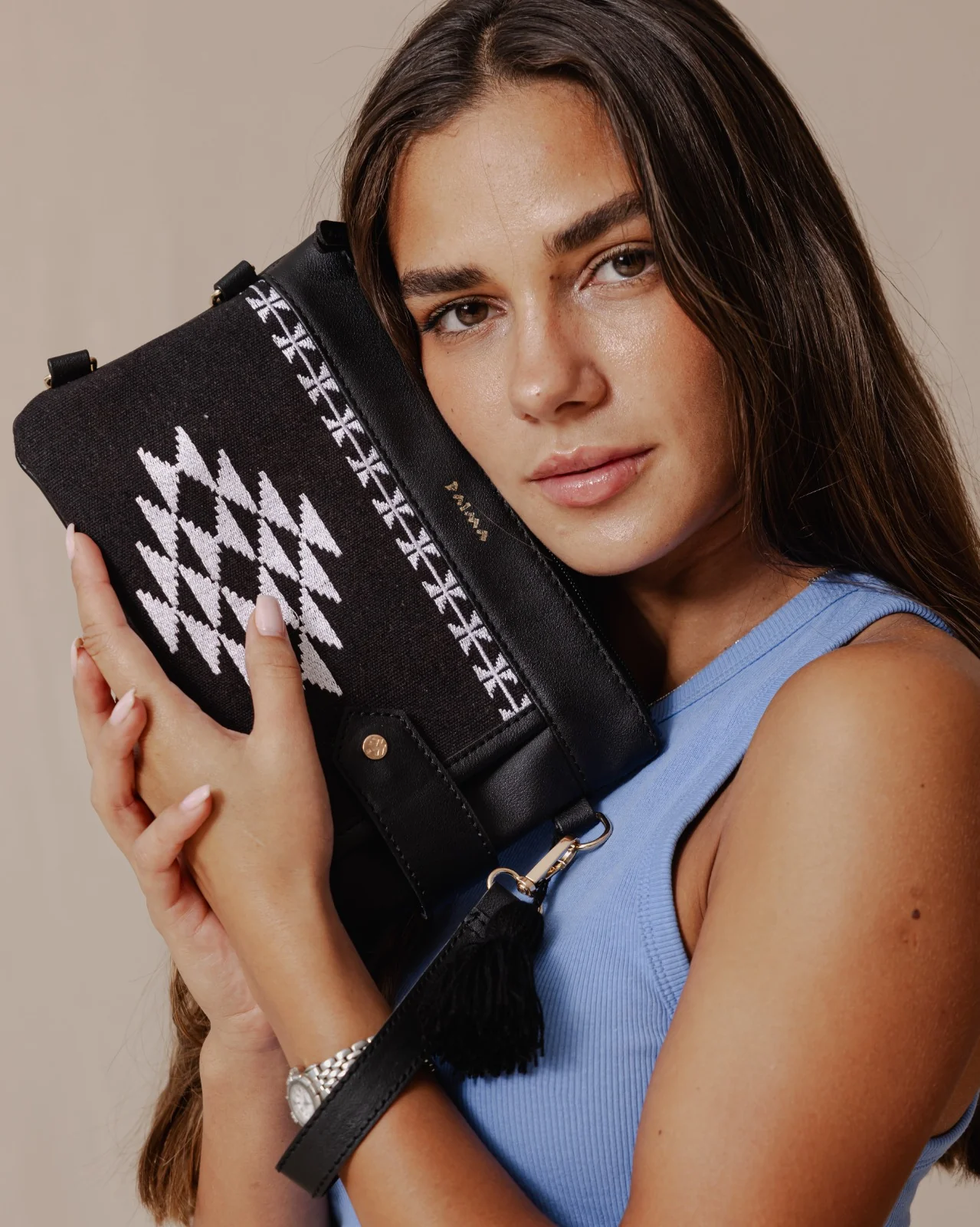 Tribal Tapestry Purse In Black - Image 2
