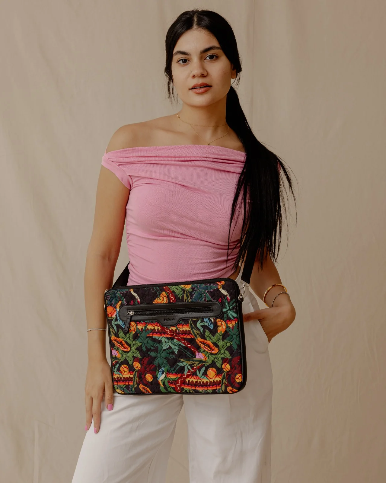 Tropical Feels Quilted Sleeve Forrest Green - Image 3