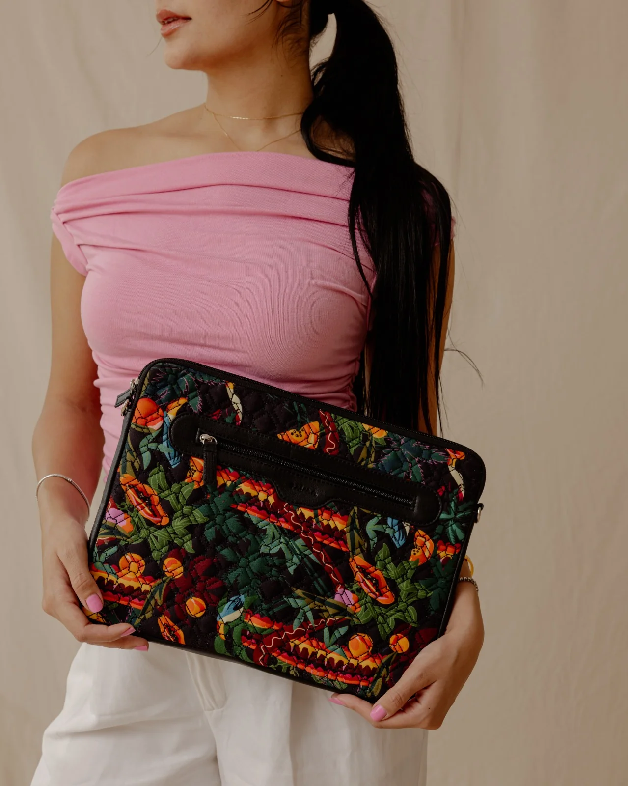 Tropical Feels Quilted Sleeve Forrest Green - Image 5