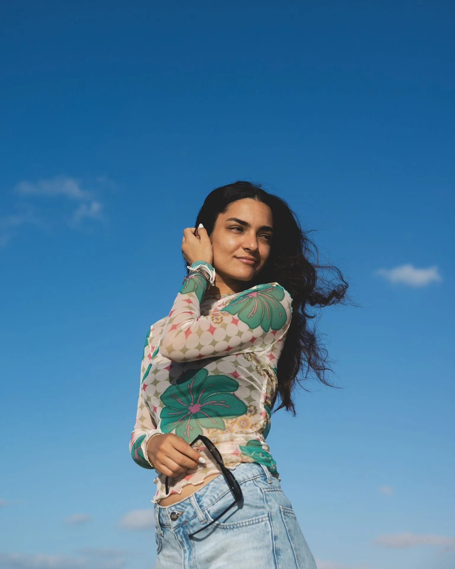 Tropical Mesh Top in Off-White - Image 4
