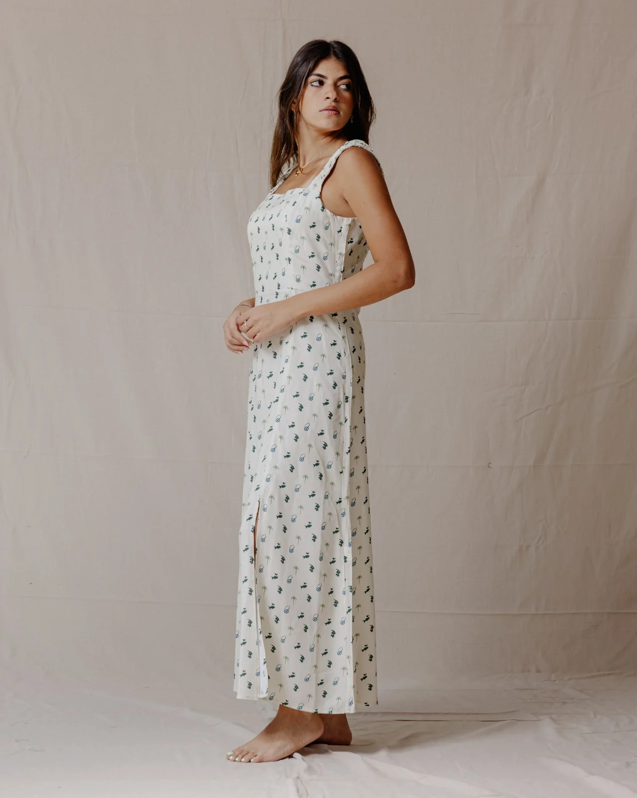 Tropical Nazar Palm Dress Green - Image 2