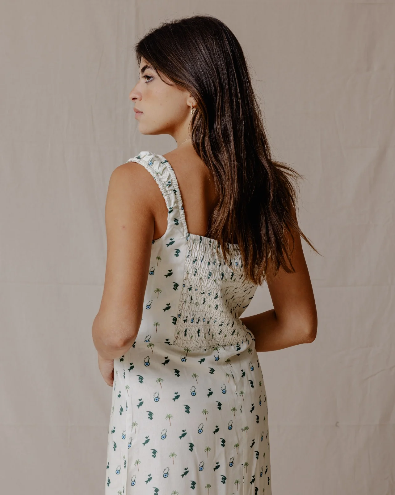 Tropical Nazar Palm Dress Green - Image 3
