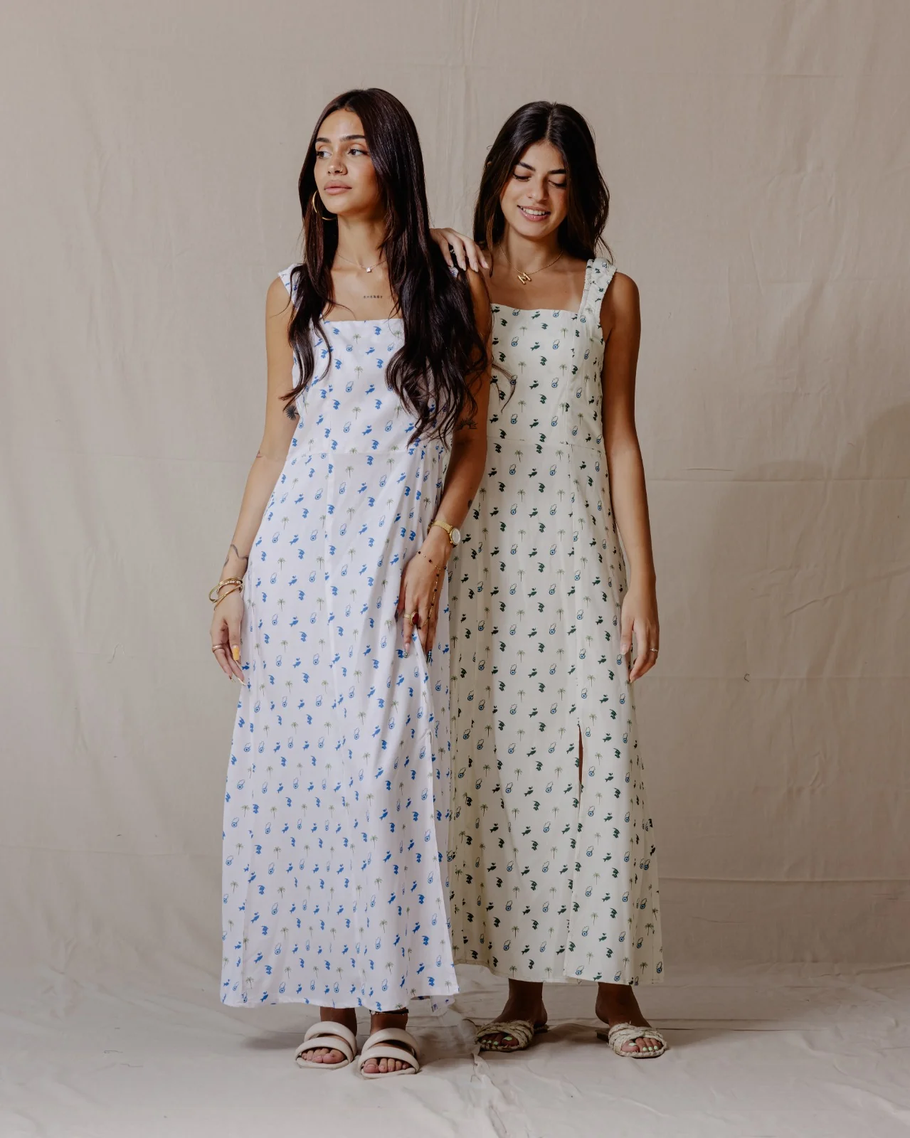 Tropical Nazar Palm Dress Blue - Image 8