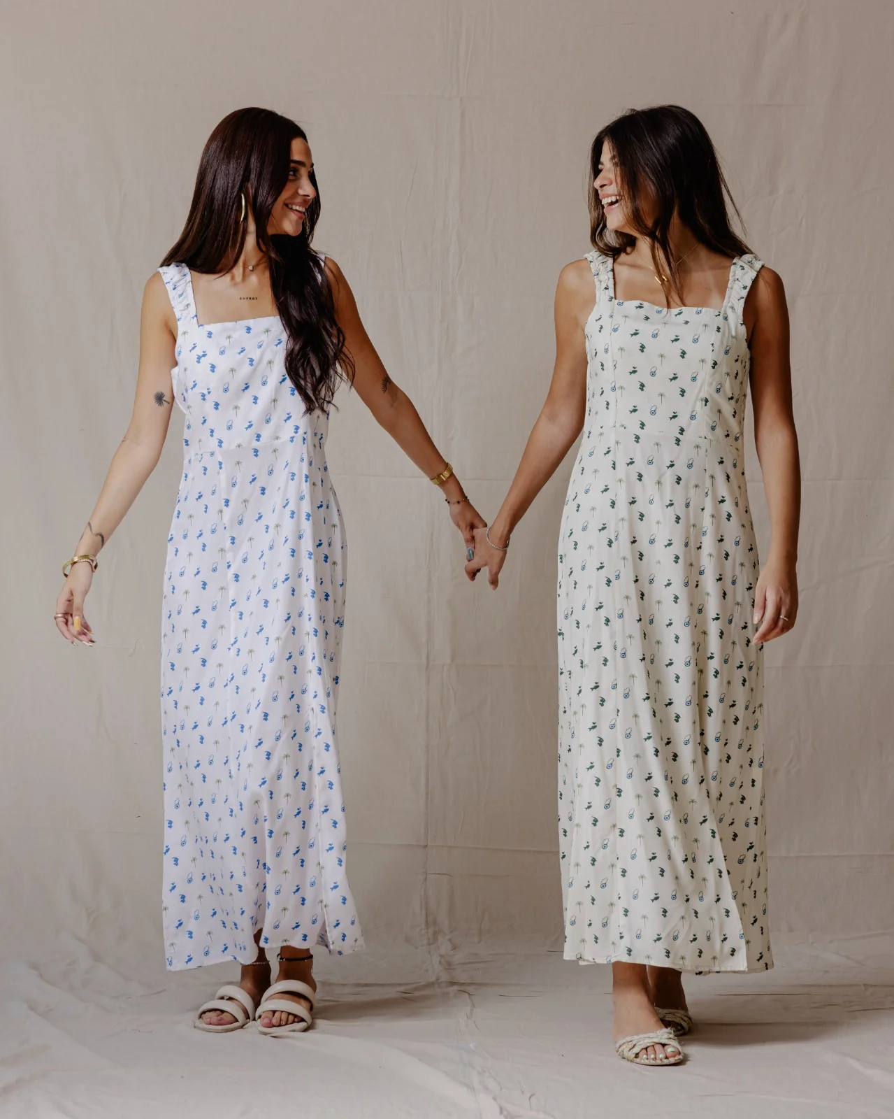 Tropical Nazar Palm Dress Blue - Image 9
