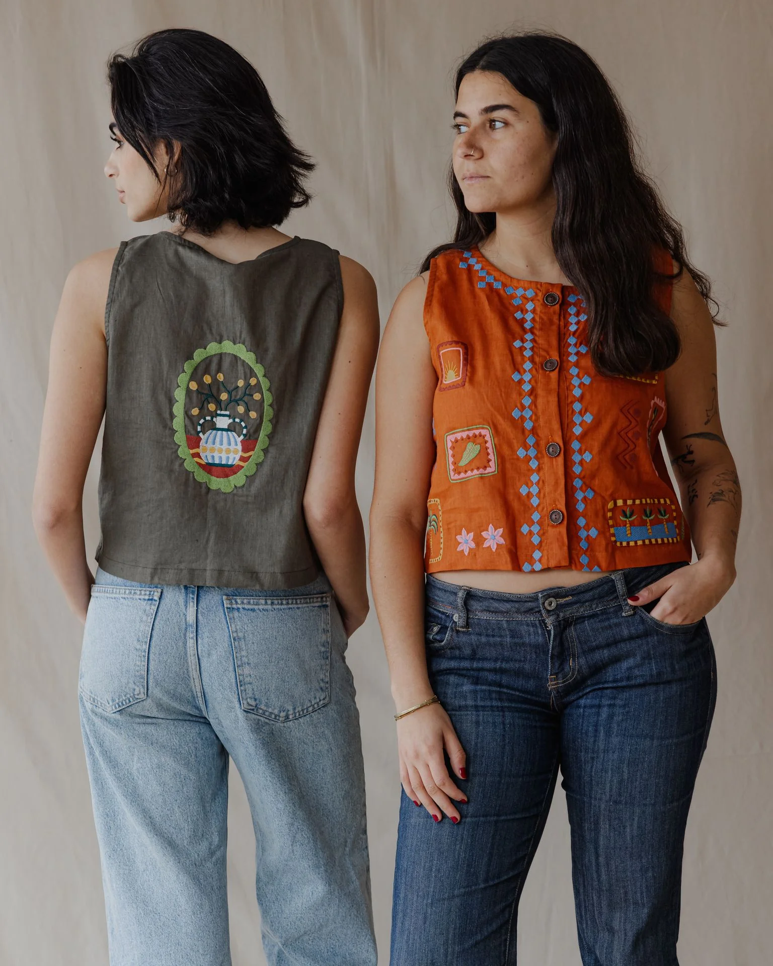 Tropical Threads Vest Olive - Image 6